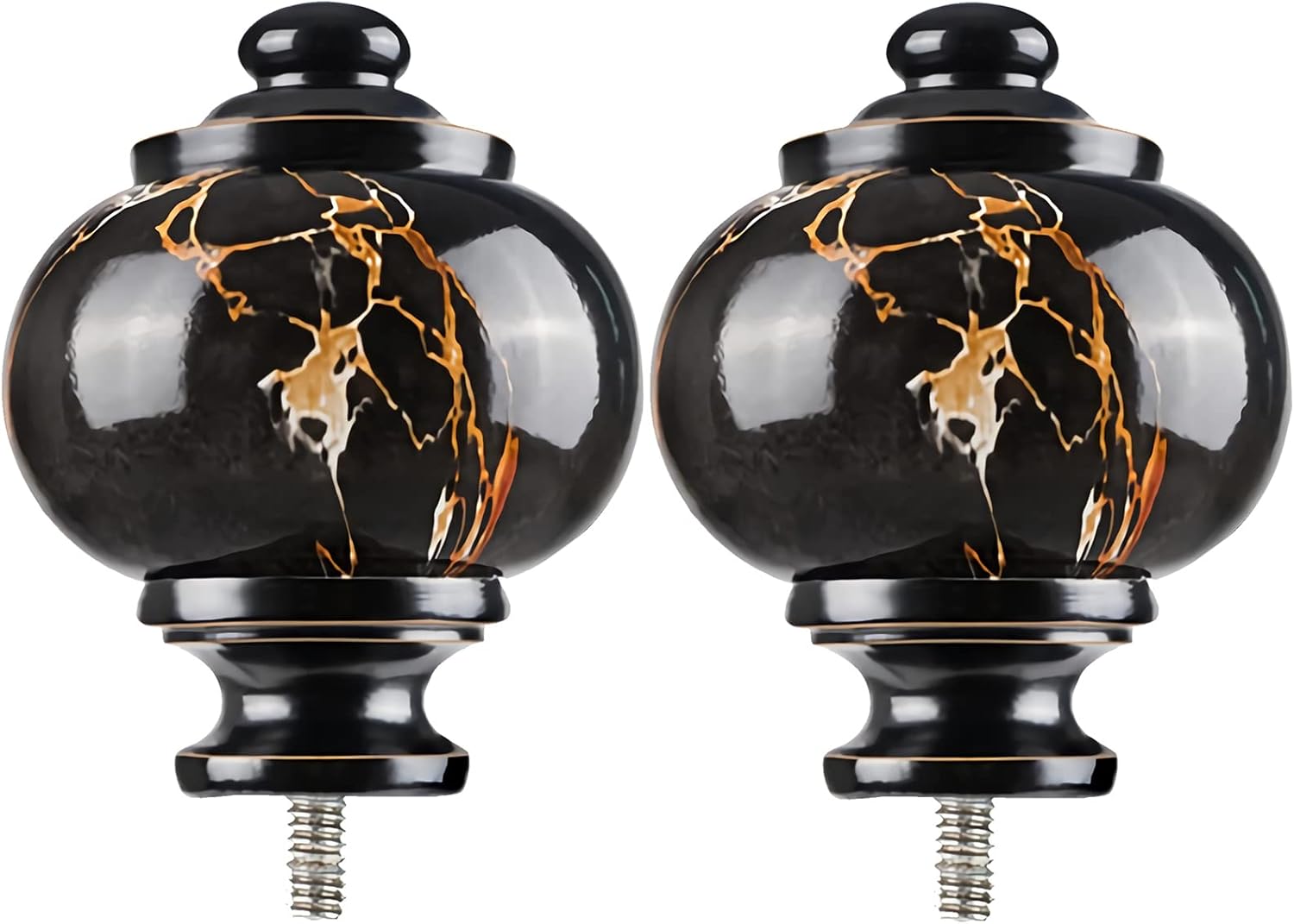KAMANINA Marbled Replacement Finials for 1 or 7/8