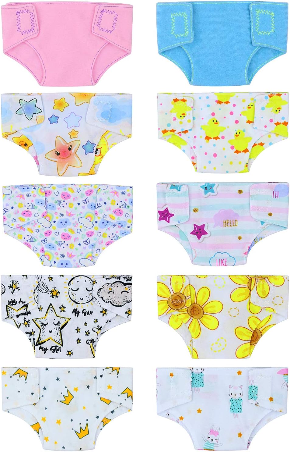 ZITA ELEMENT 10 Pcs Baby Doll Diapers for