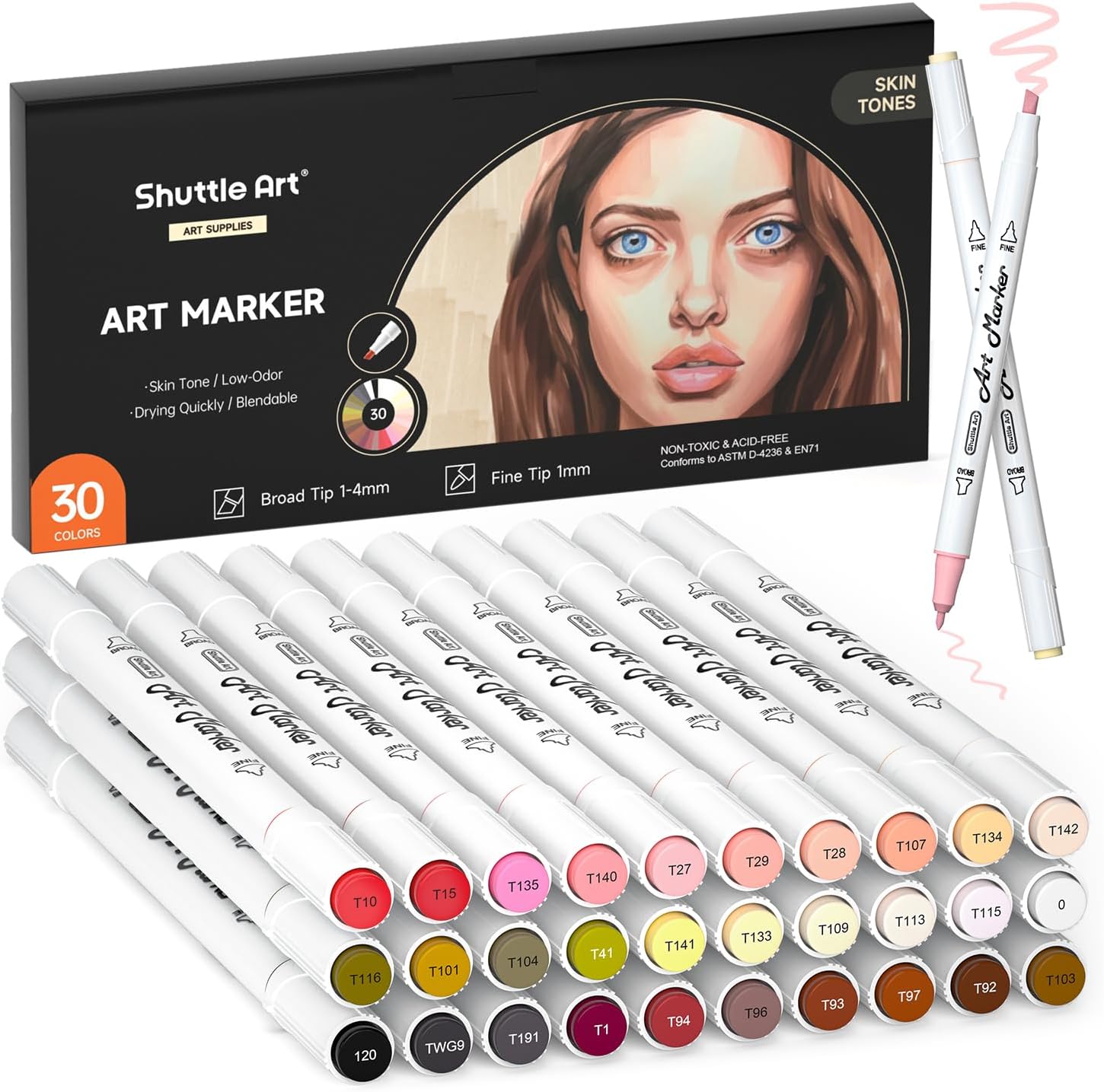 Shuttle Art 30 Colors Skin Tone & Hair