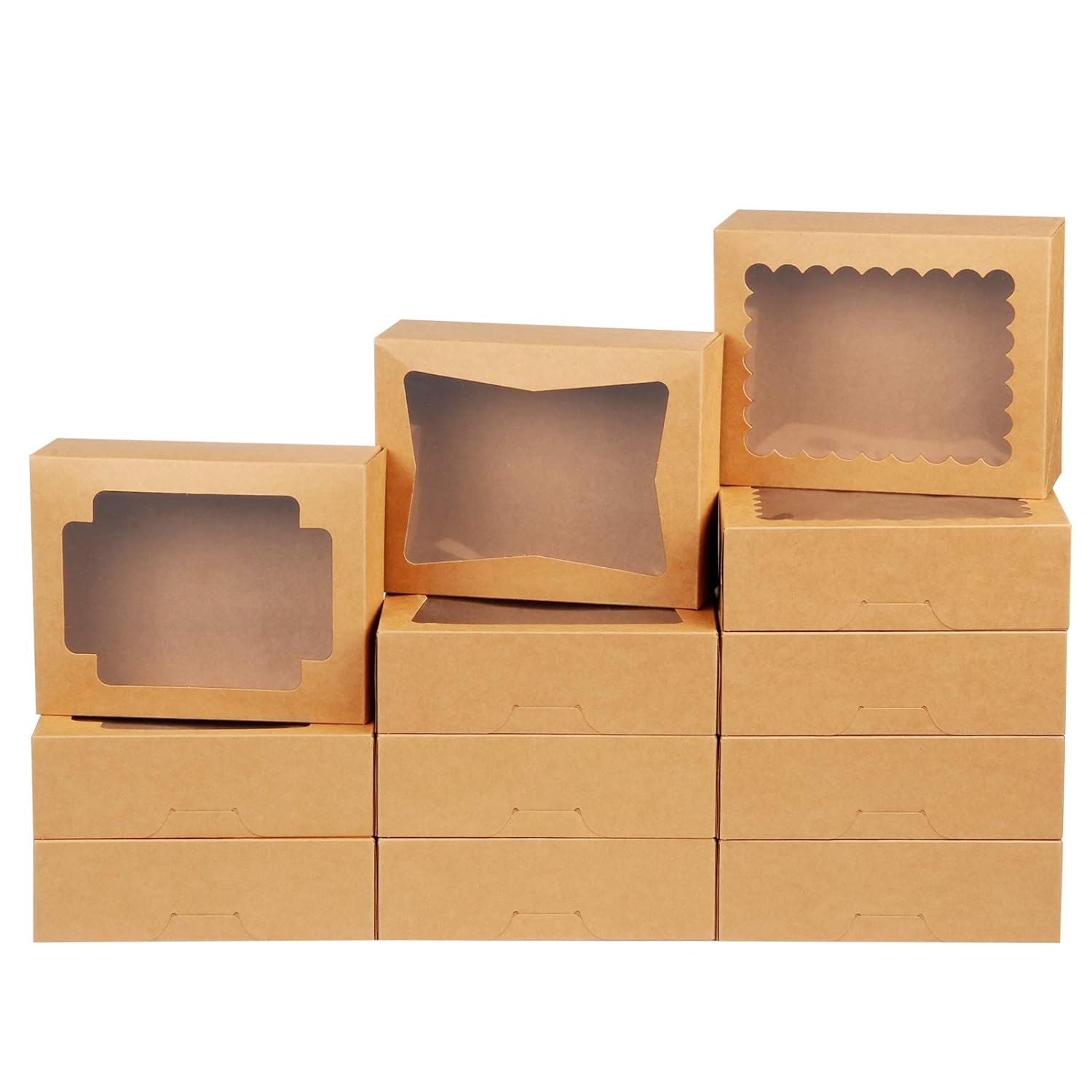 Cookie Boxes Bakery Boxes with Window 8x6.5x2.5 Inches,