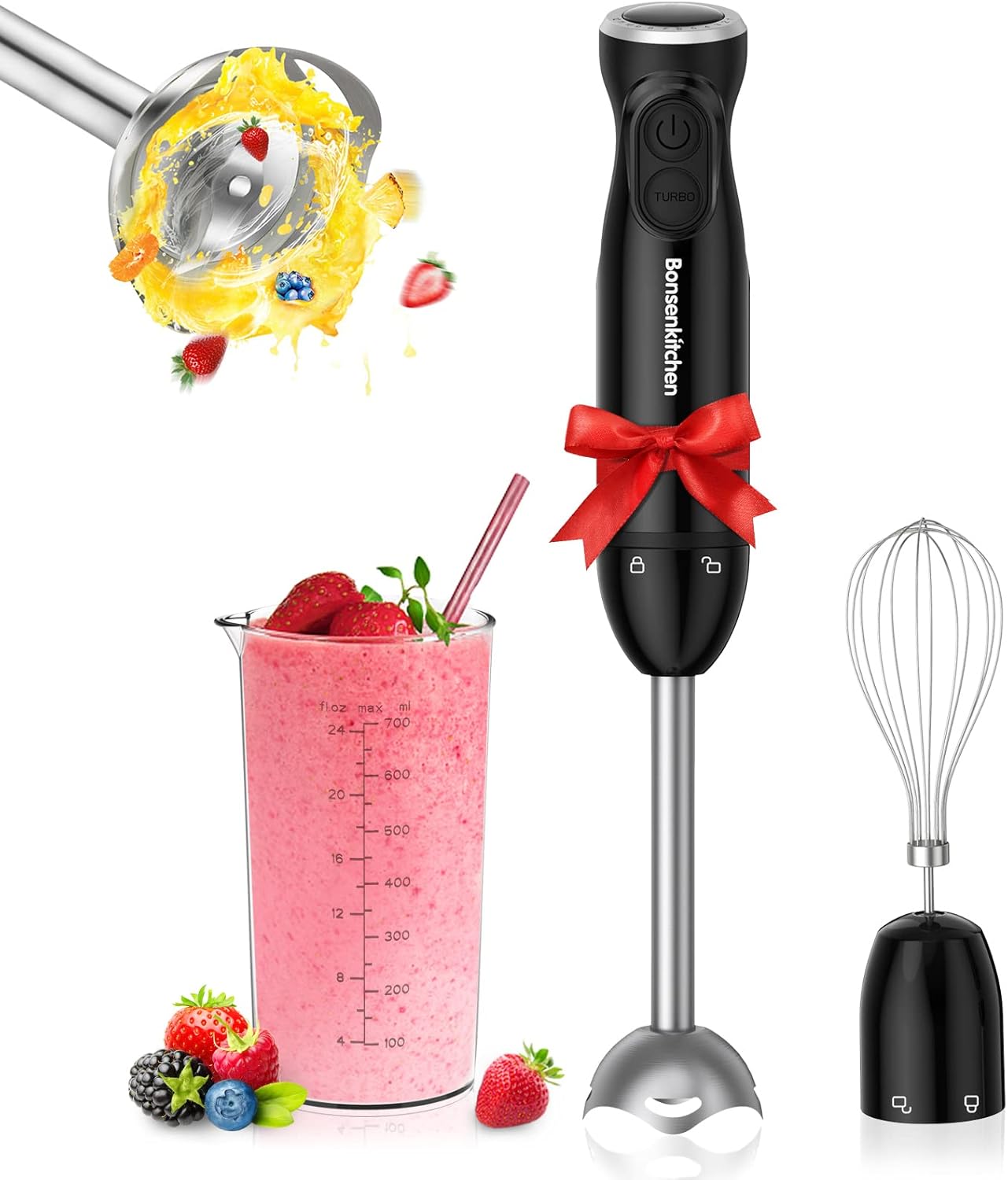 Immersion Hand Blender, 12-Speed and Turbo Mode Hand