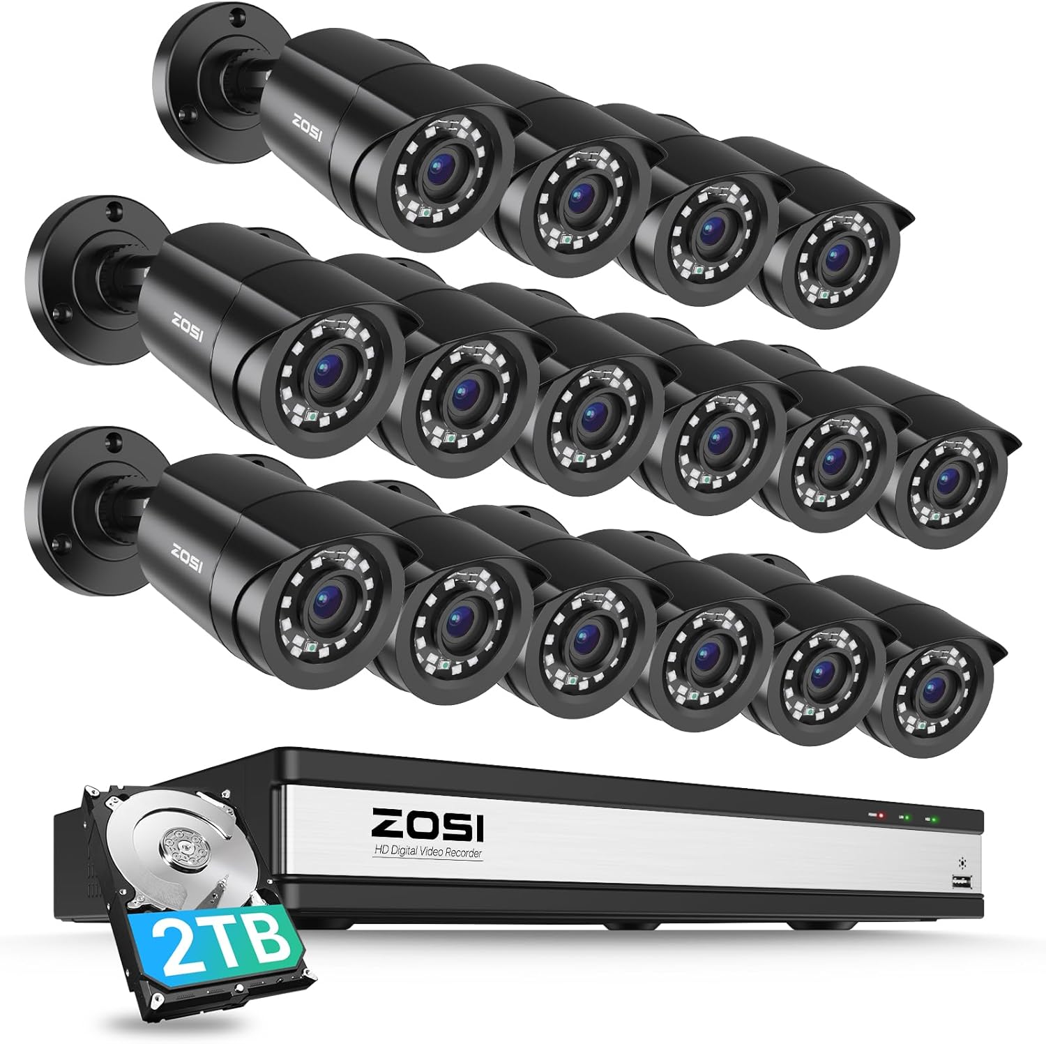 ZOSI 3K Lite 16 Channel Security Camera System,