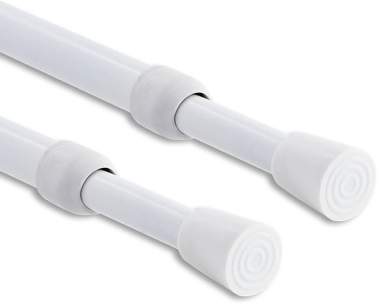 2PCS Shower Curtain Rod No Drilling, Spring Tension