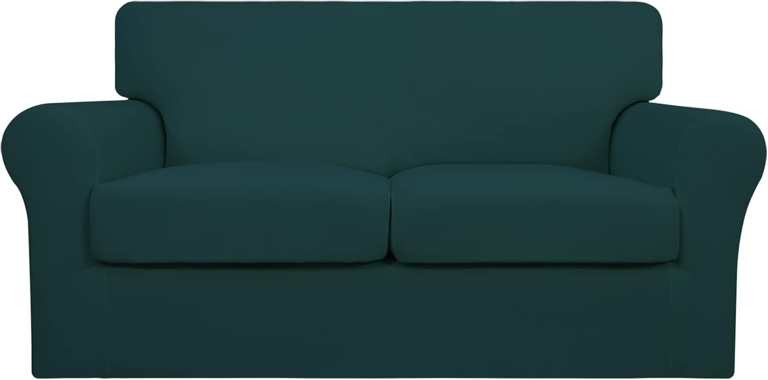 Easy-Going 3-Piece Stretch Couch Cover for 2-Cushion Sofa,