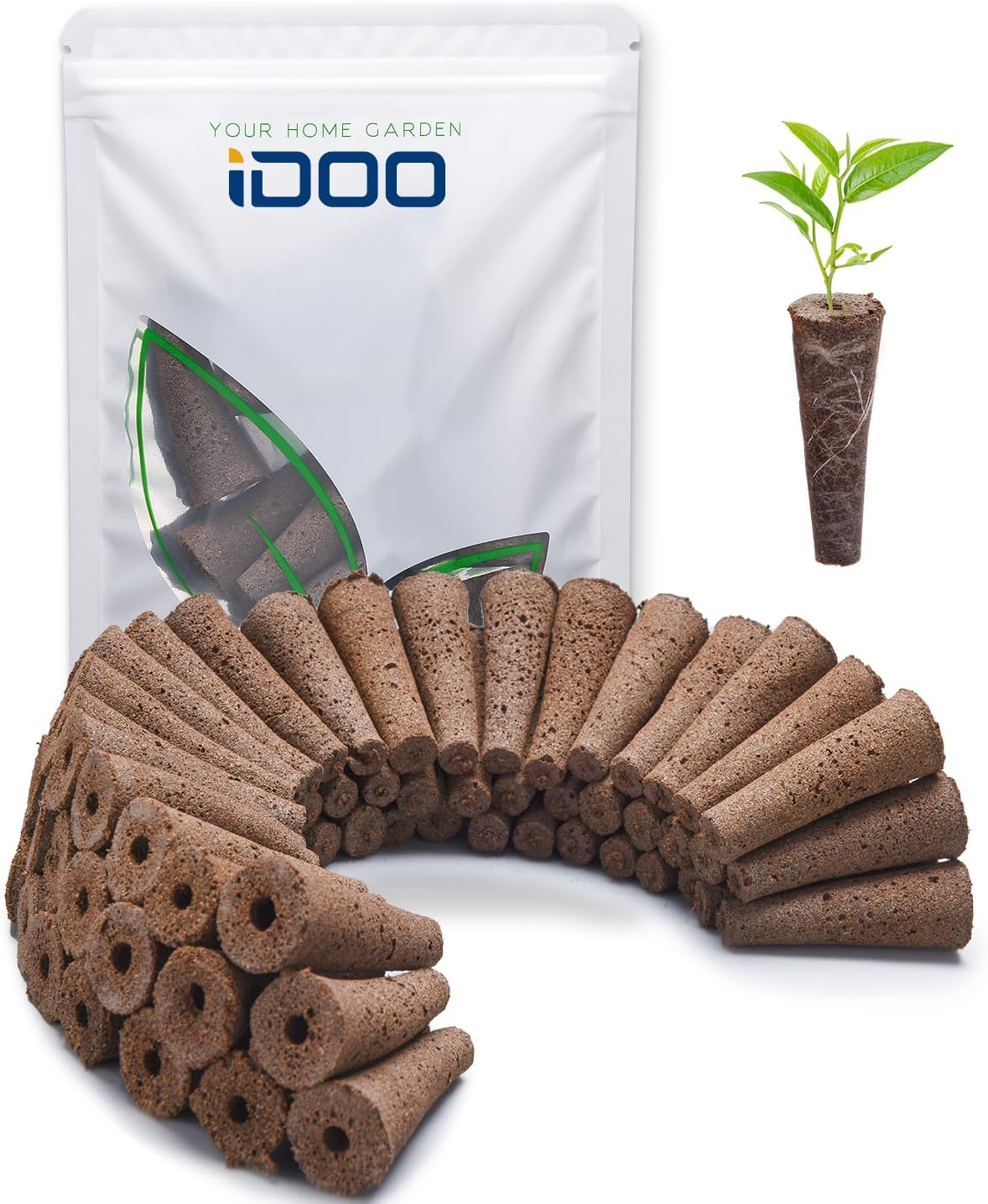 iDOO Growth Sponges 60-Pcs, Replacement Hydroponic Seed-Starting Sponges