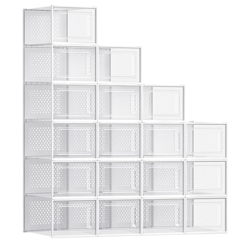 SONGMICS Shoe Boxes, Pack of 18 Shoe Storage