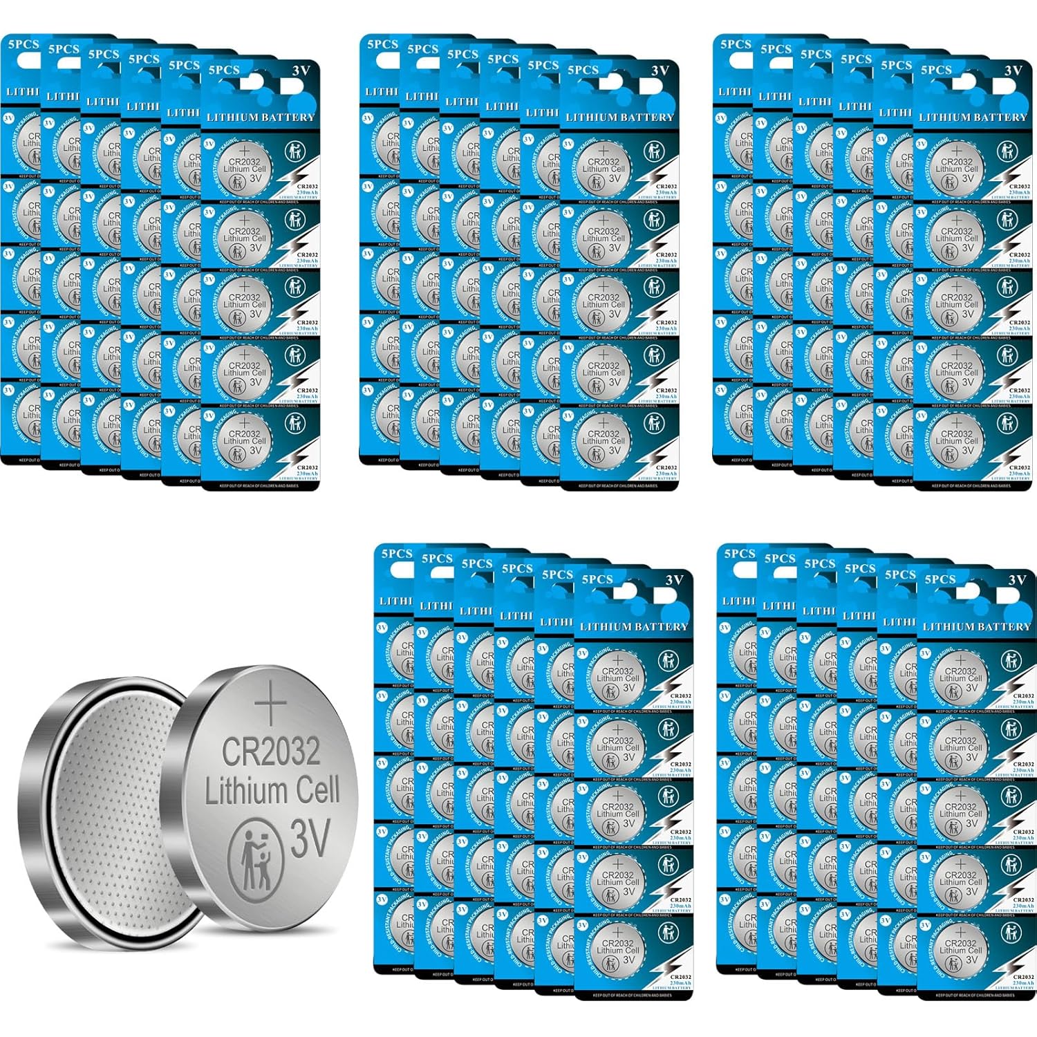 CR2032 Battery 230mAh CR2032 3V Lithium Battery 150