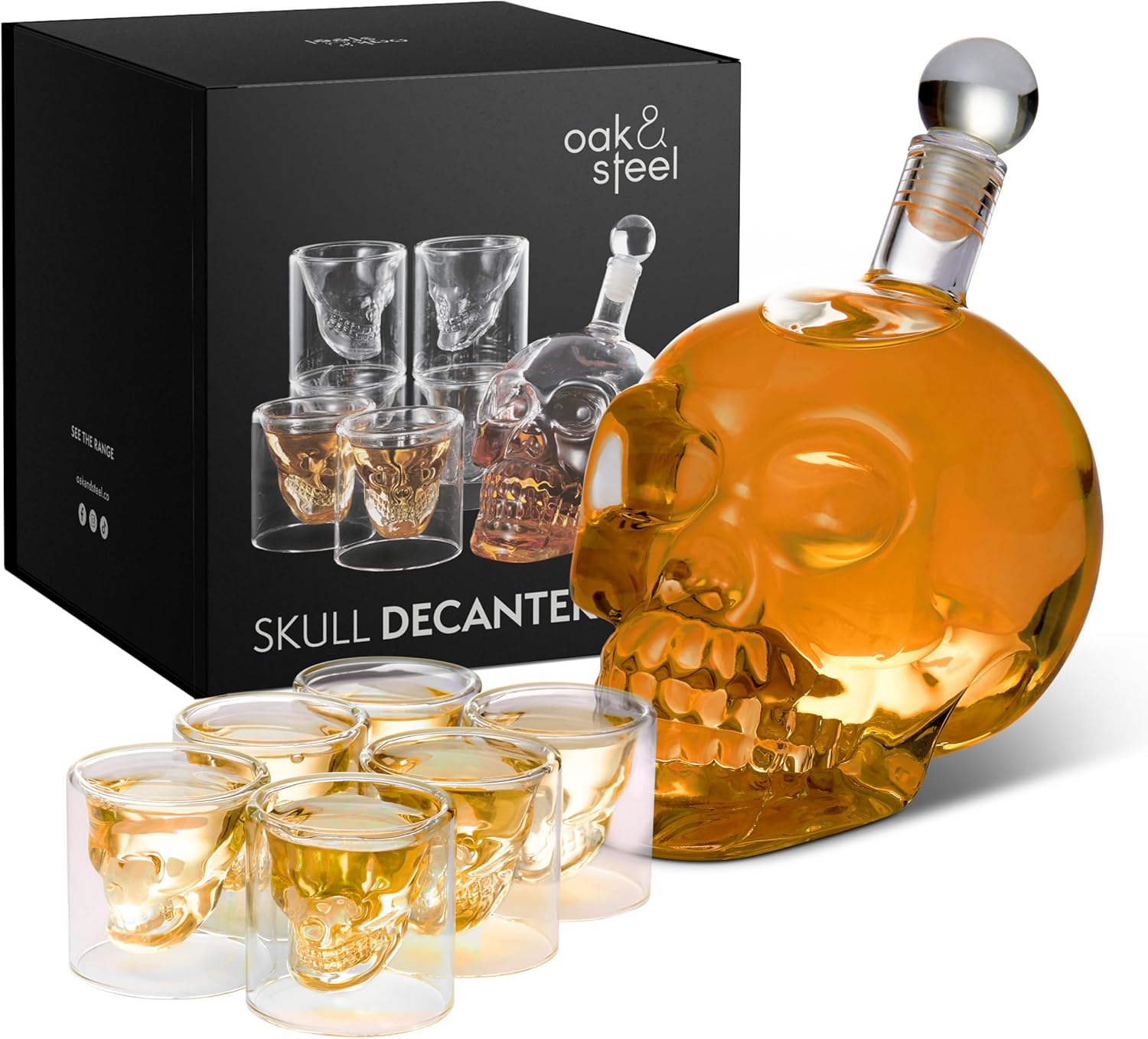 Oak & Steel - 25oz Skull Decanter with