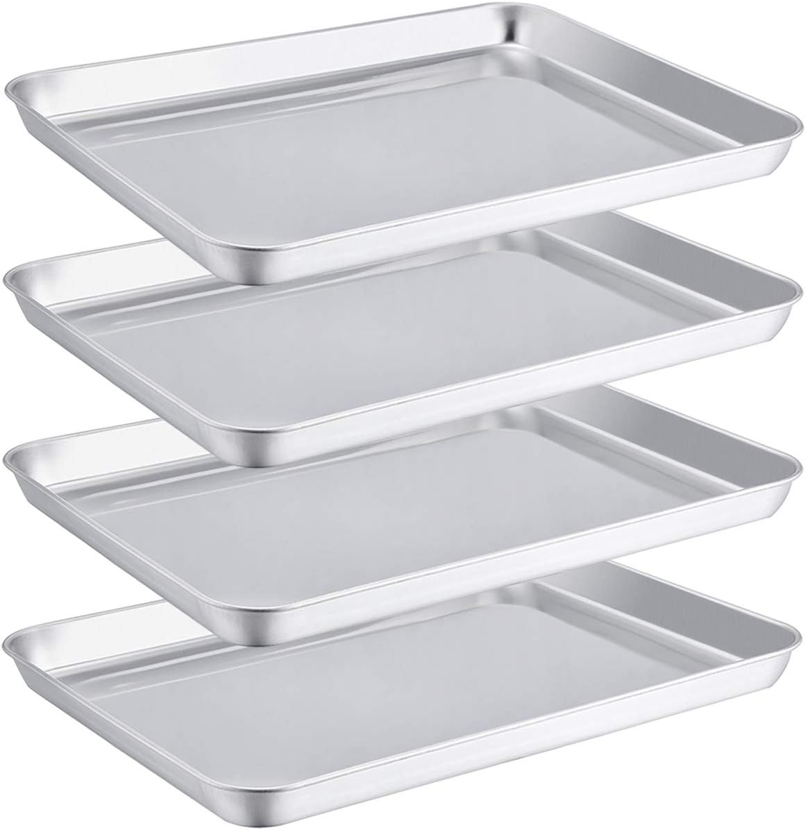 TeamFar Toaster Oven Pans Set of 4, Stainless
