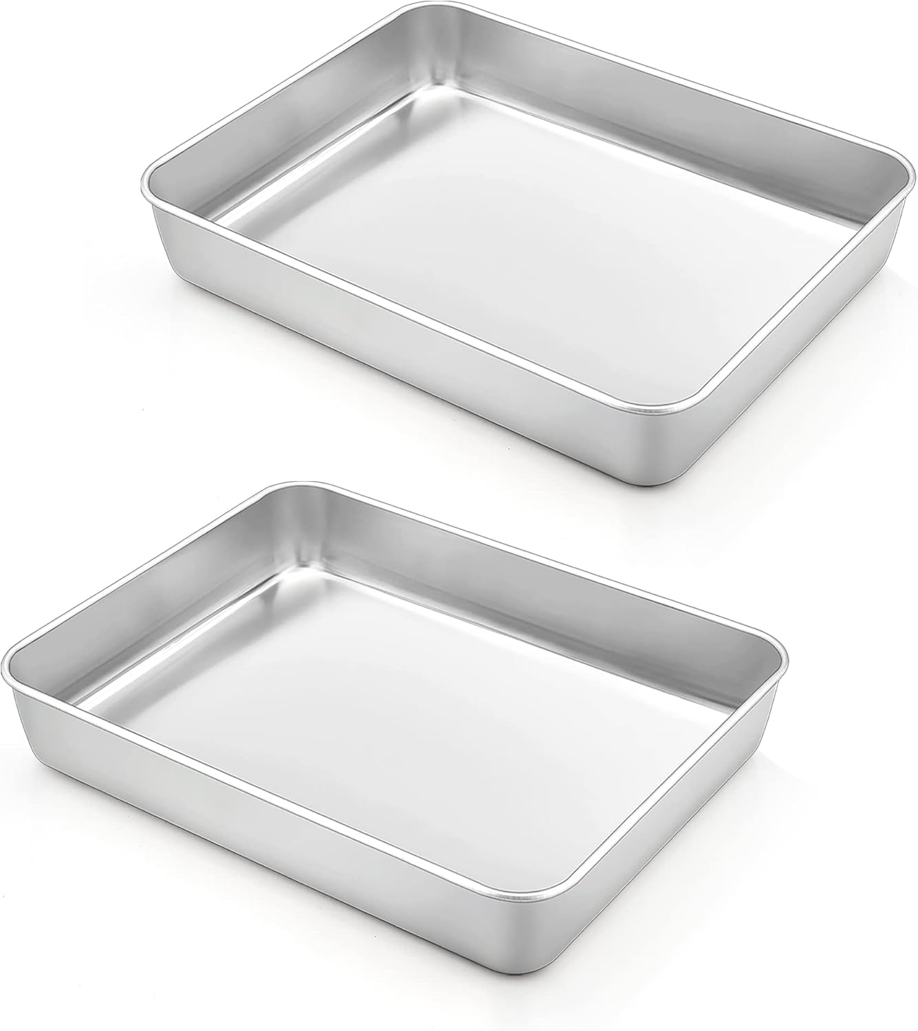 TeamFar 9.3”x7”Baking Pan, Stainless Steel Rectangular Cake Brownie