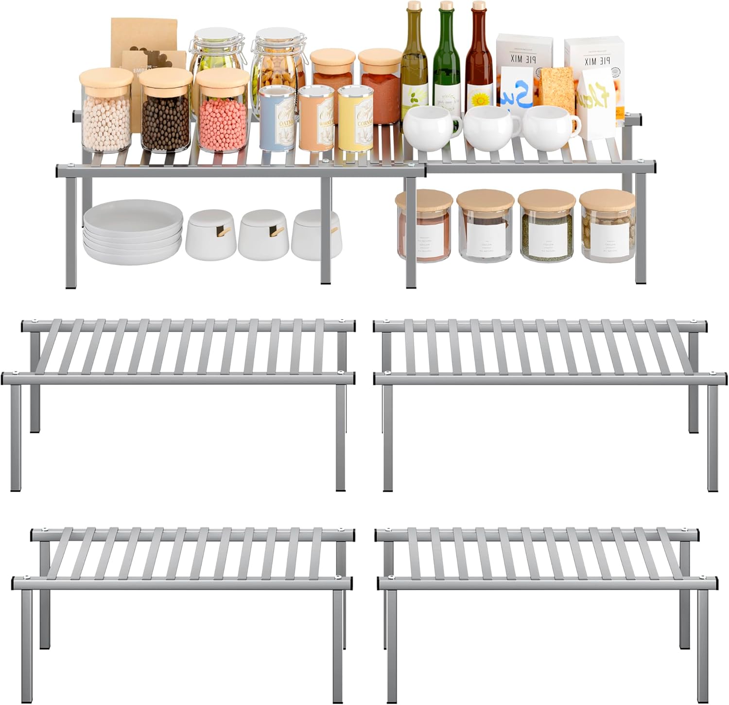 STORAGE MANIAC Set of 4 Expandable Kitchen Cabinet