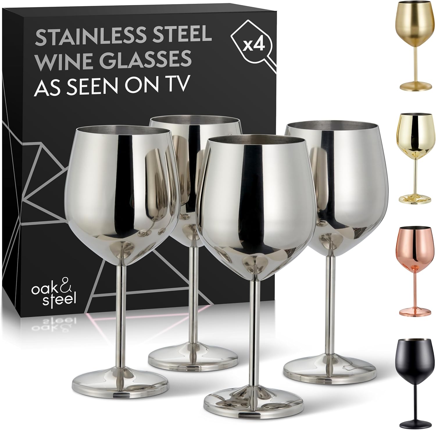 Oak & Steel - Stainless Steel Wine Glass