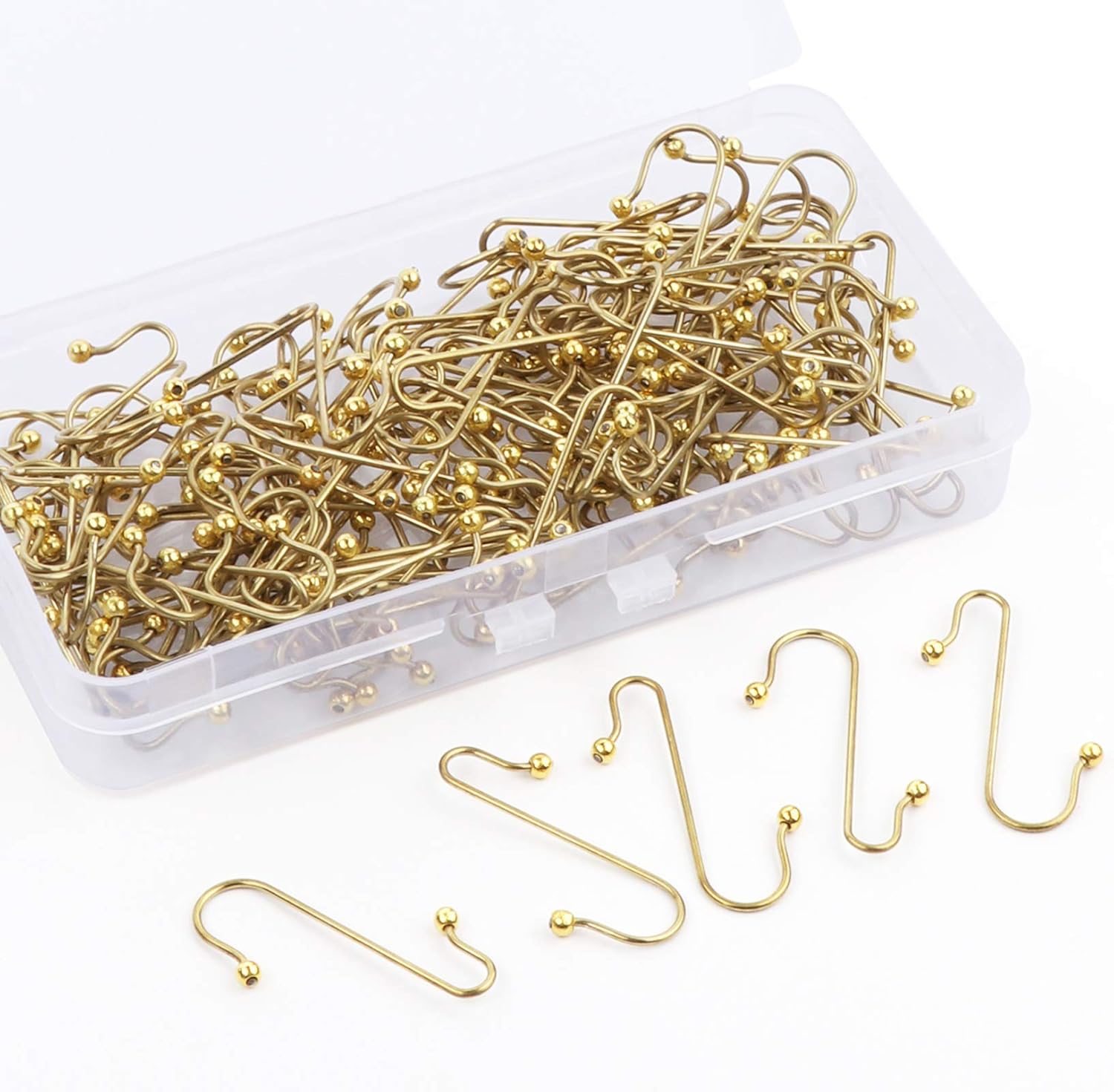120 Pcs Ornament Hooks, Gold Christmas Ornament Hooks