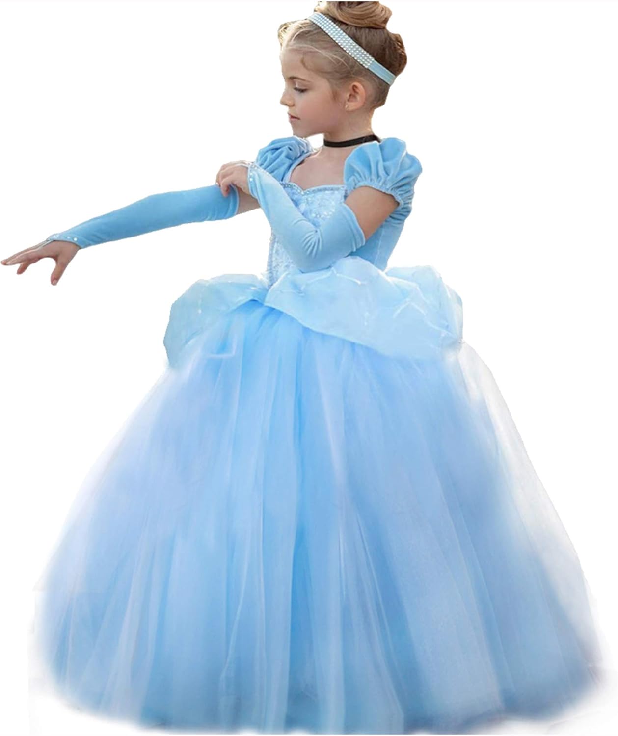 CQDY Cinderella Dress Princess Costume for Girls, Halloween