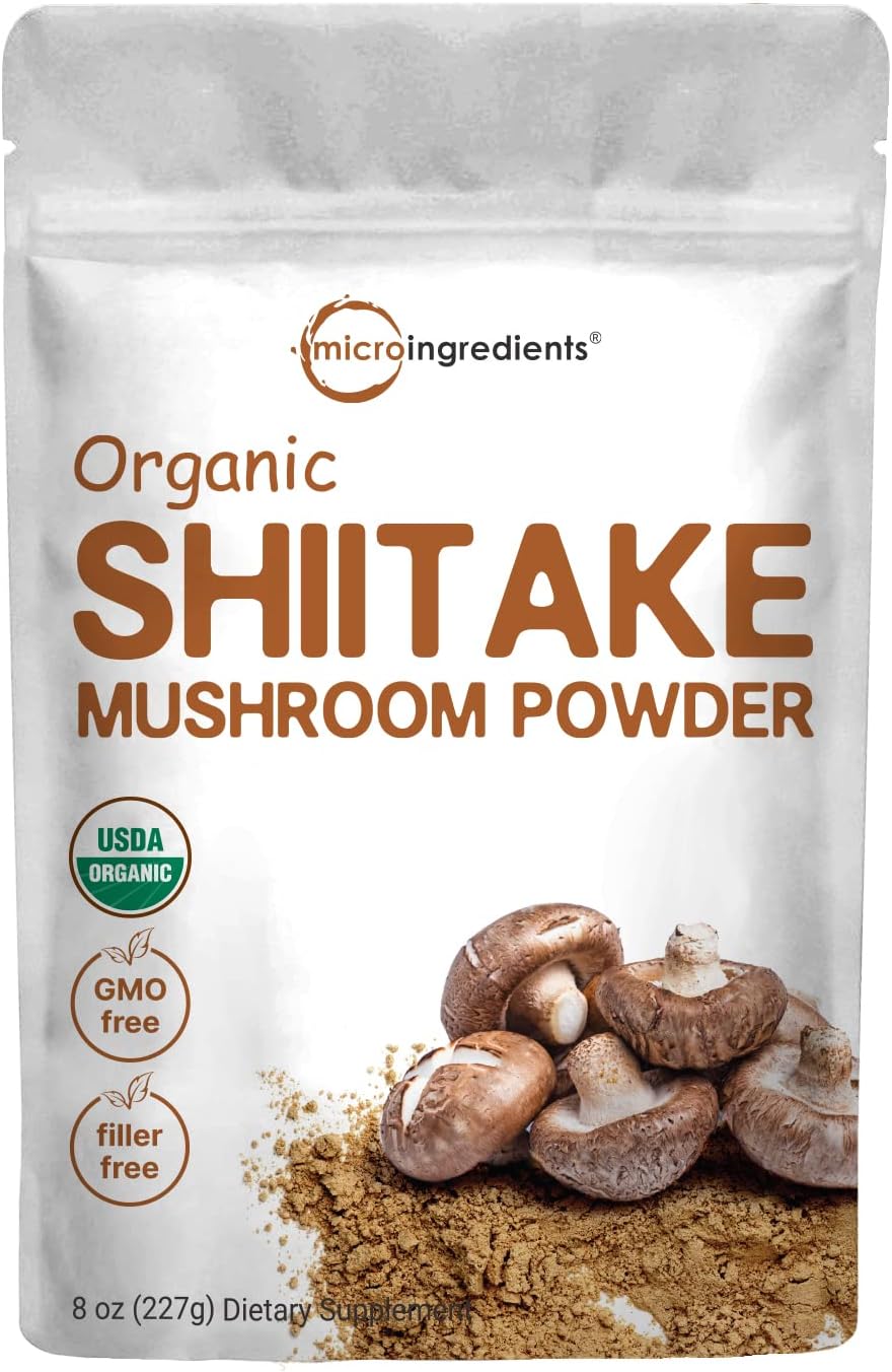 Micro Ingredients Organic Shiitake Mushroom Powder, 8 oz,