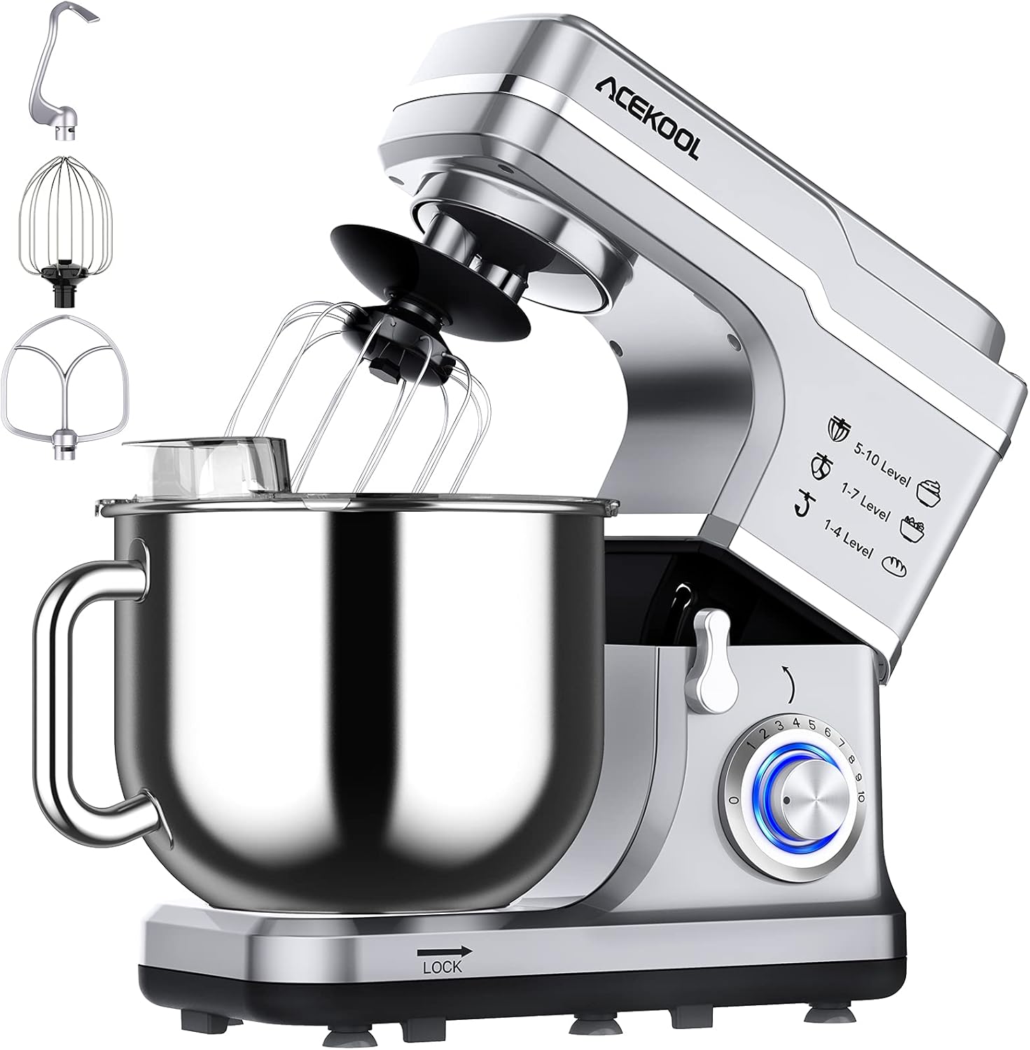 Stand Mixer 7.5QT 10-Speed 660W Tilt-Head Kitchen Electric