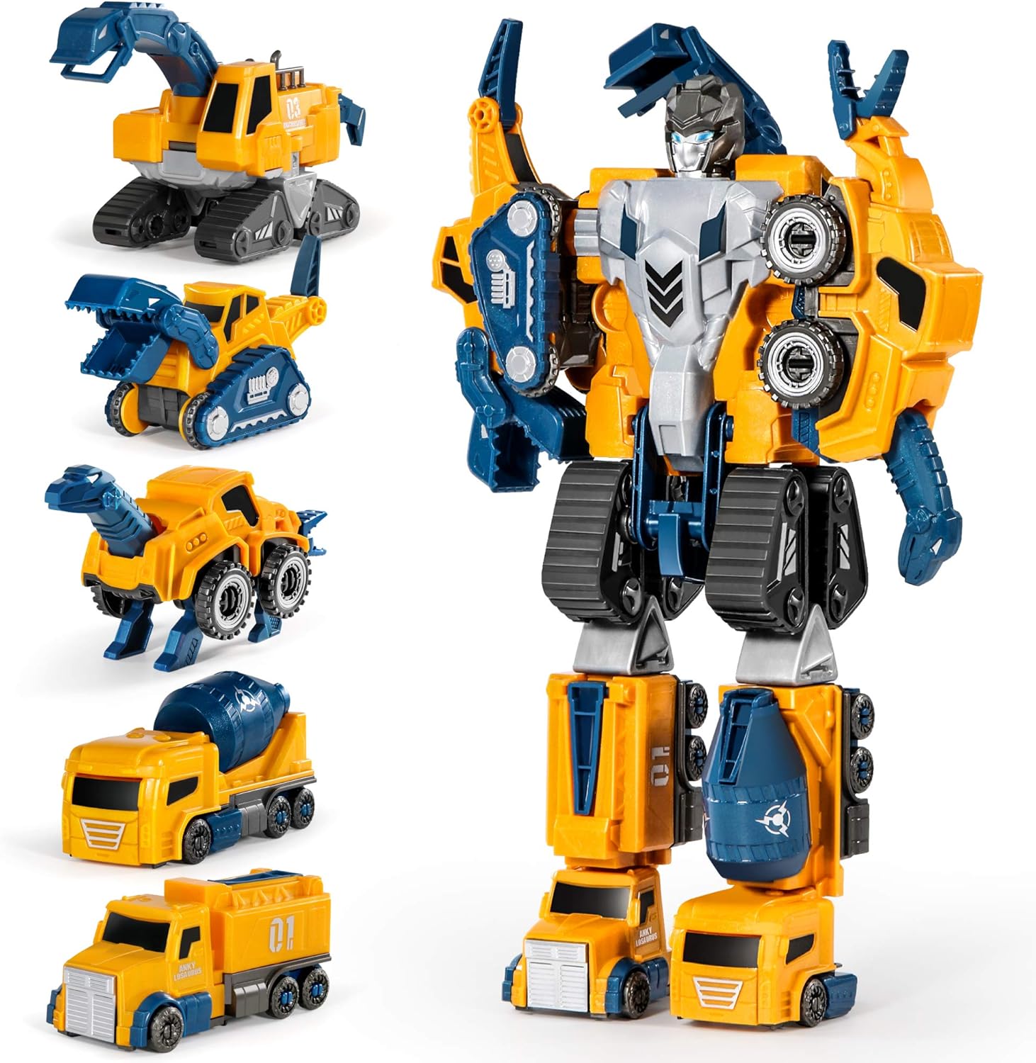 MIEBELY Toddler Robot Construction Vehicles Set – 5Pcs
