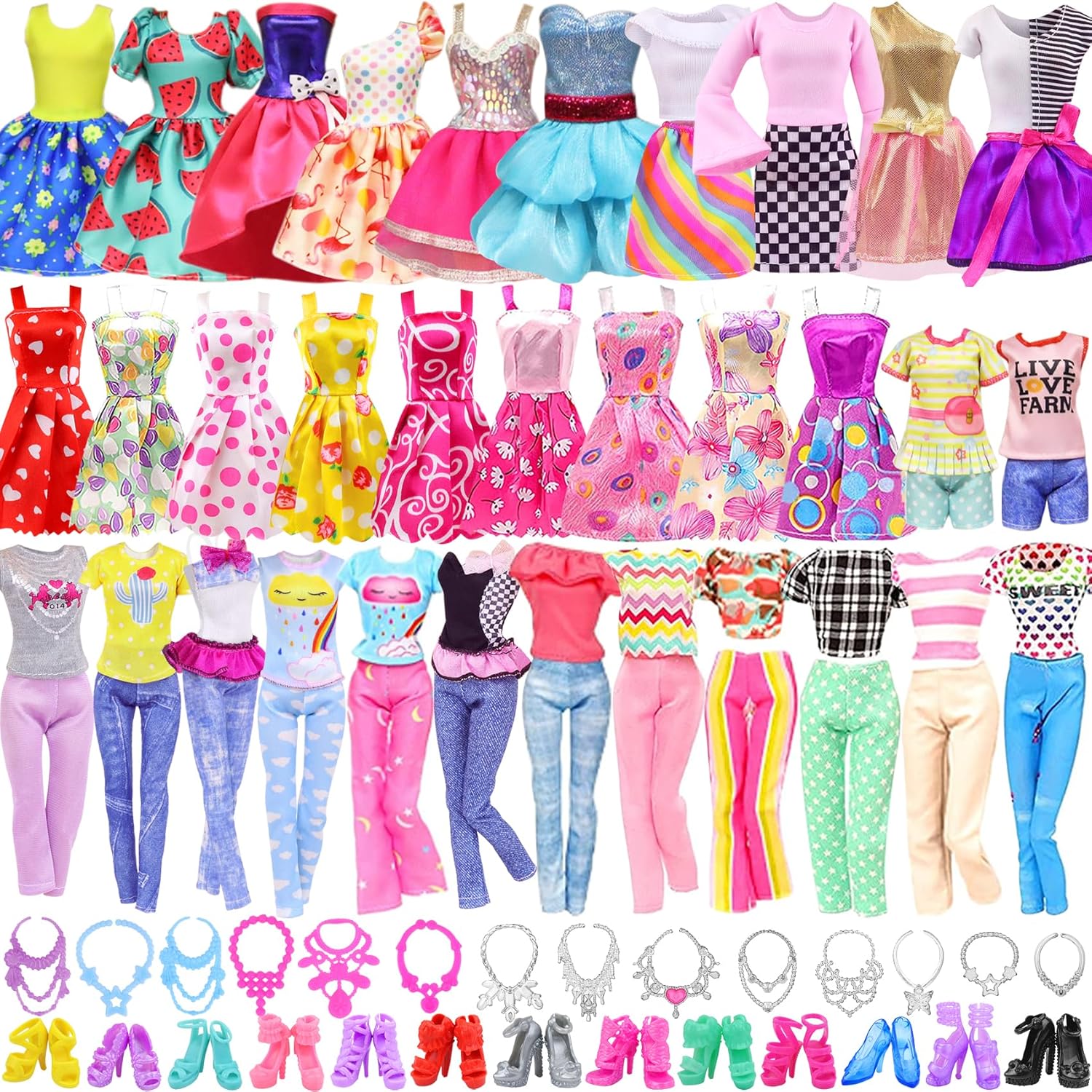 Ecore Fun 39 Pcs Doll Clothes and Accessories,