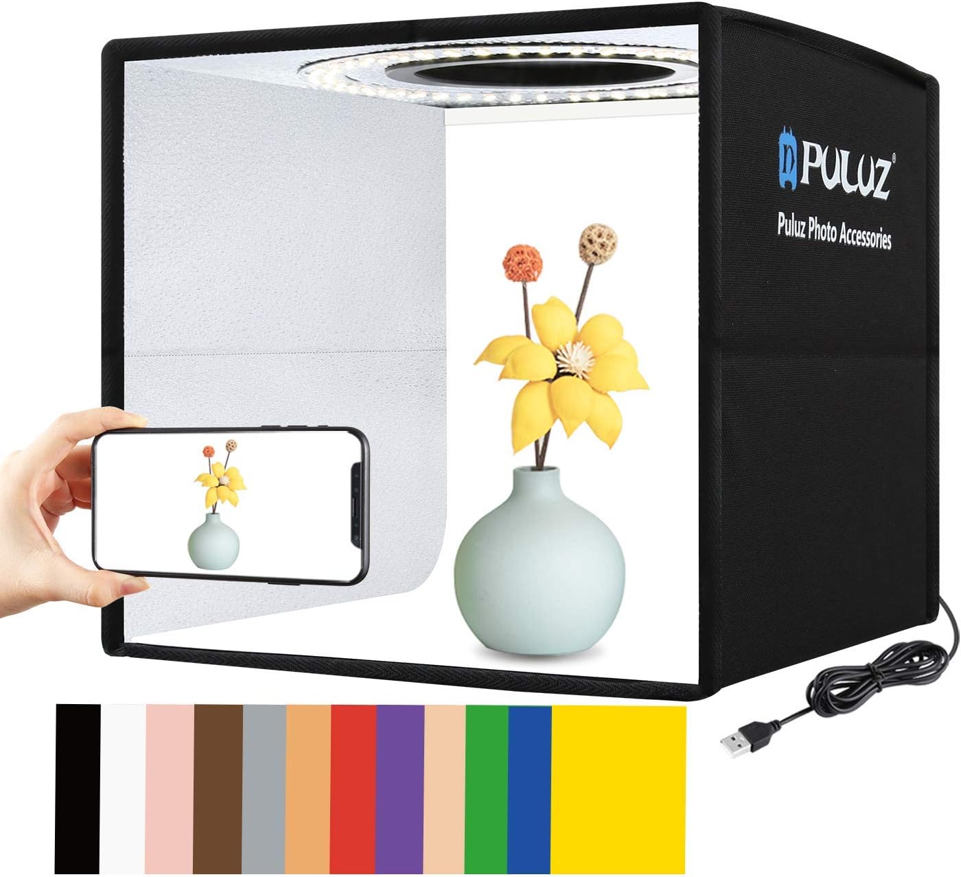 Foldable Photo Box Portable Studio Kit 12 Background
