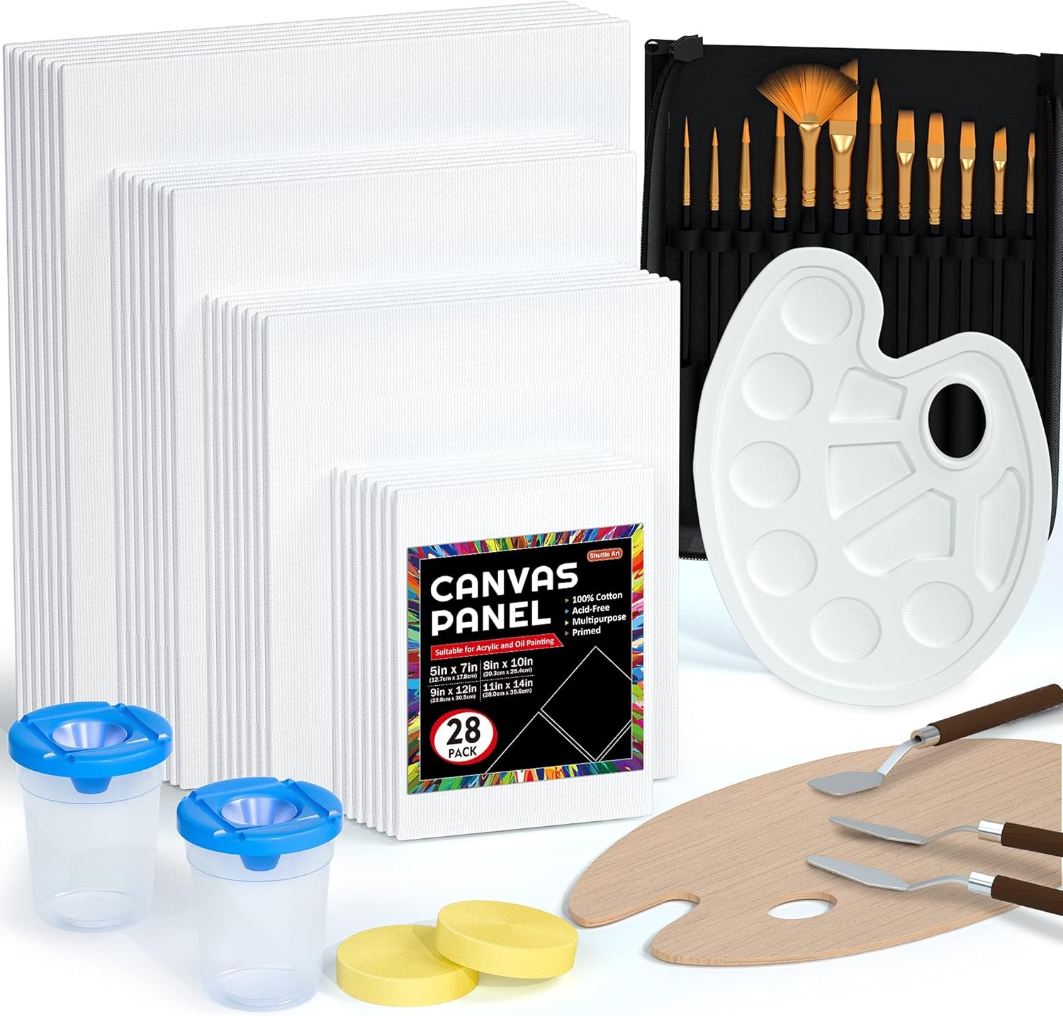 Shuttle Art Canvas Painting Kit 50-Pack, 28 Multi-Size