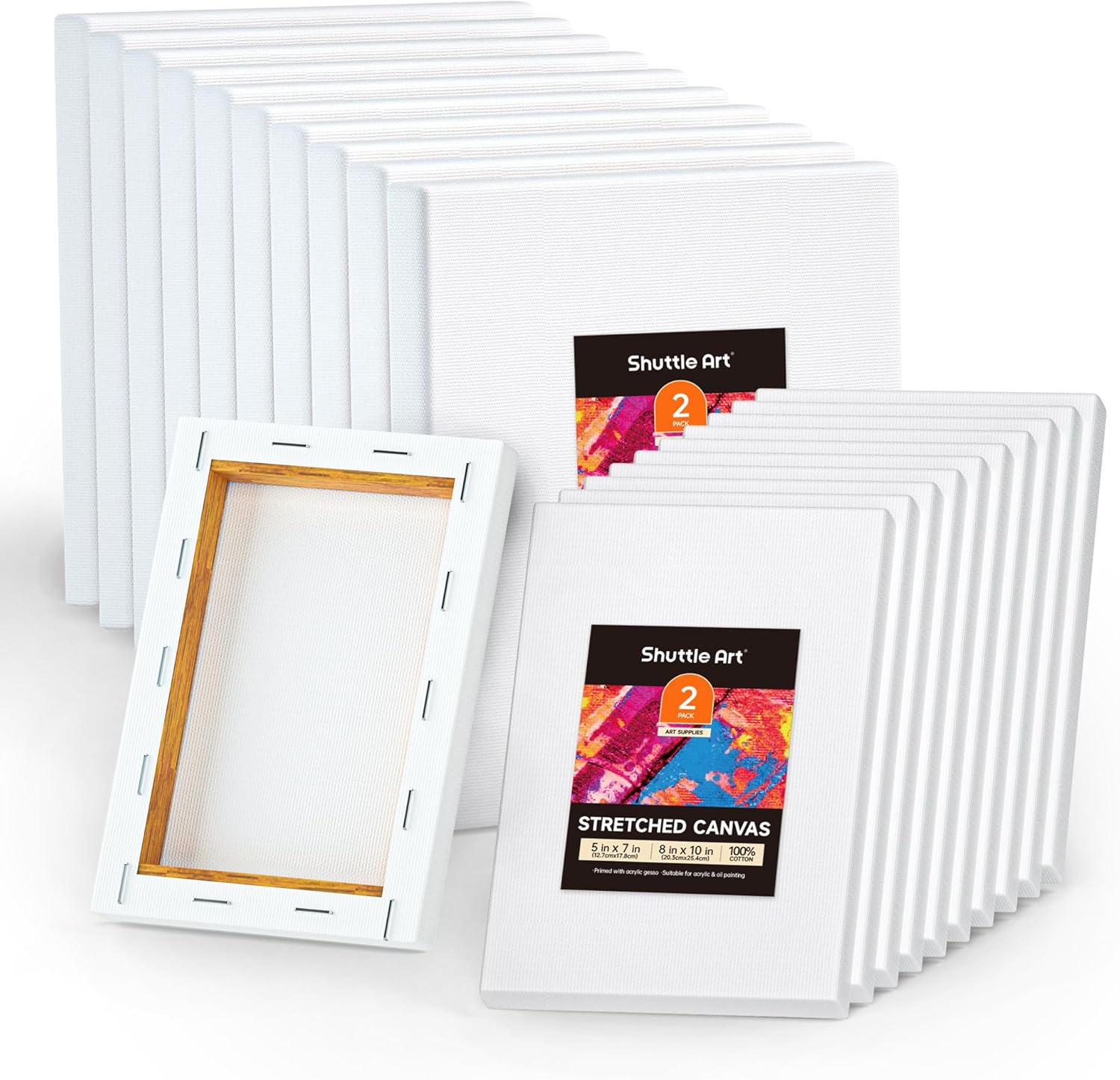 Shuttle Art Canvas for Painting, 20-Piece Multi-Pack 5x7