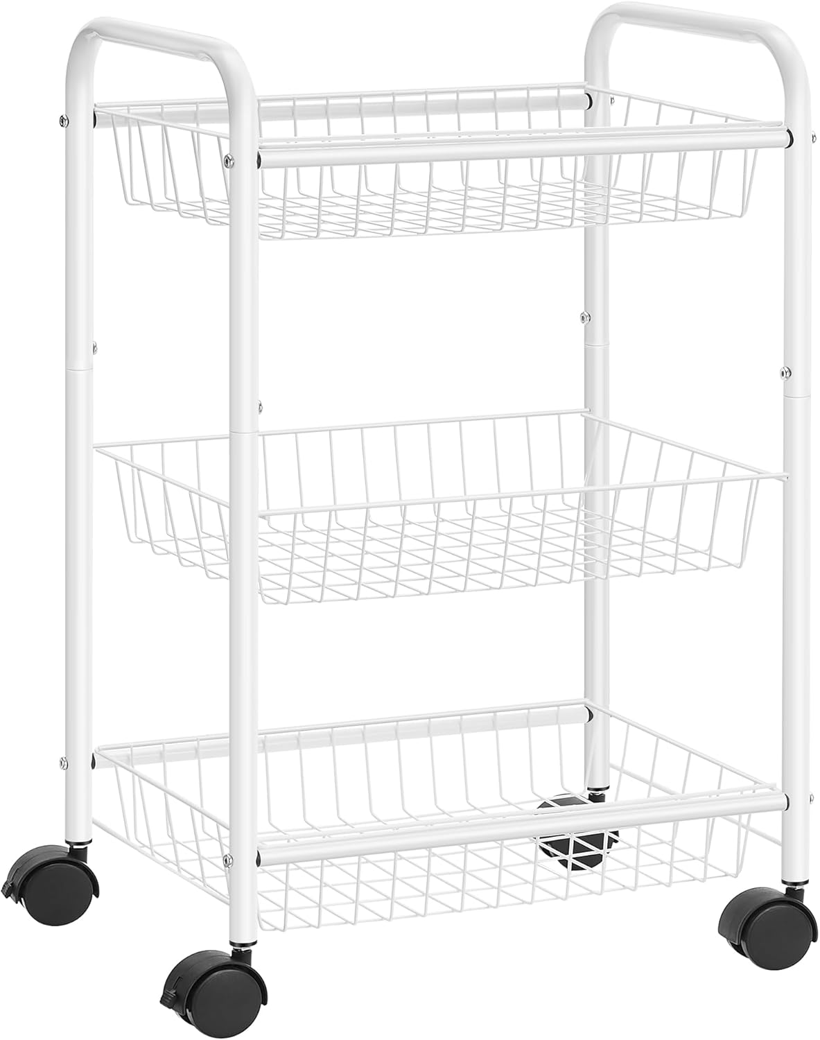 SONGMICS 3-Tier Metal Rolling Cart, Storage Utility Cart