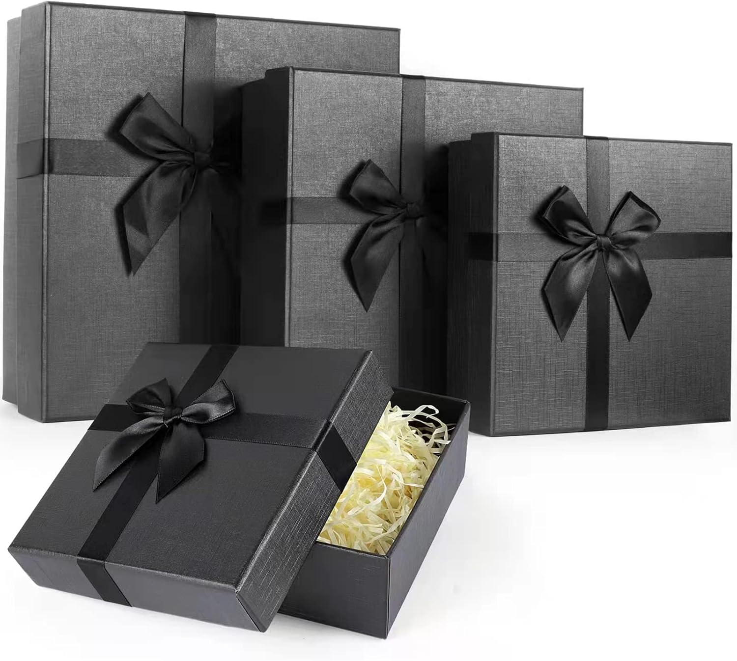 Eerbaier Black Gift Boxes for Presents, Set of