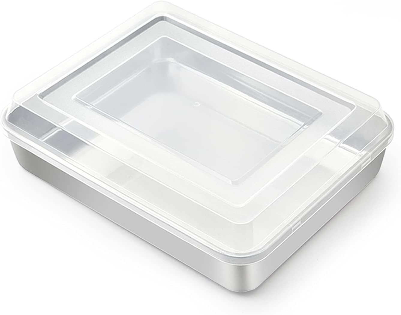 TeamFar Stainless Steel Rectangular Baking Pan with Lid,