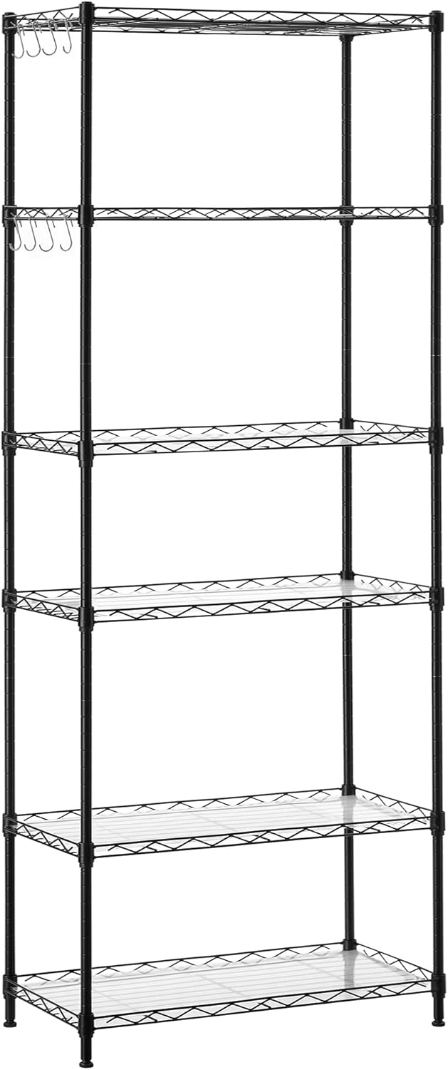 SONGMICS 6-Tier Storage Shelves, Wire Shelving Unit, Kitchen