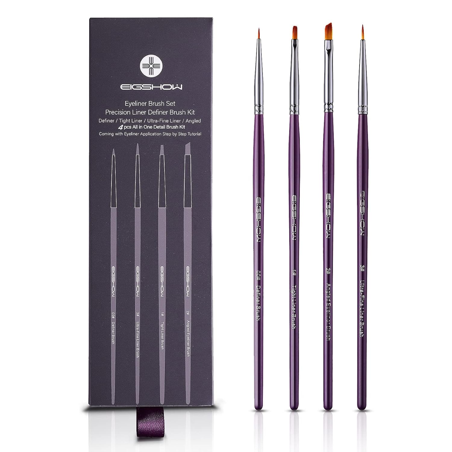 EIGSHOW Eyeliner Brush Set, Ultra-Fine Gel Eyeliner Brushes