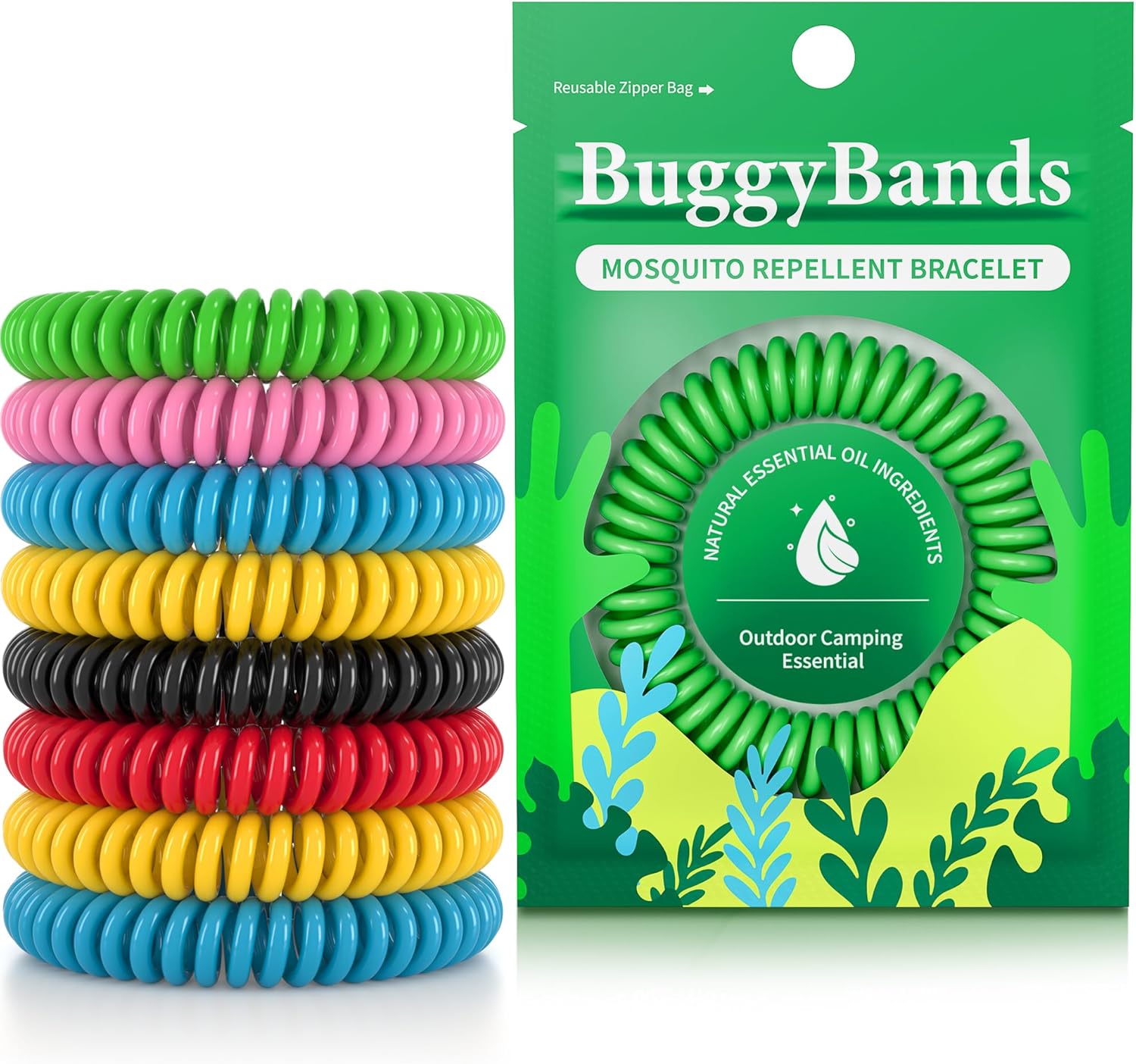 BuggyBands 12 Pack Mosquito Repellent Bracelets for Adults