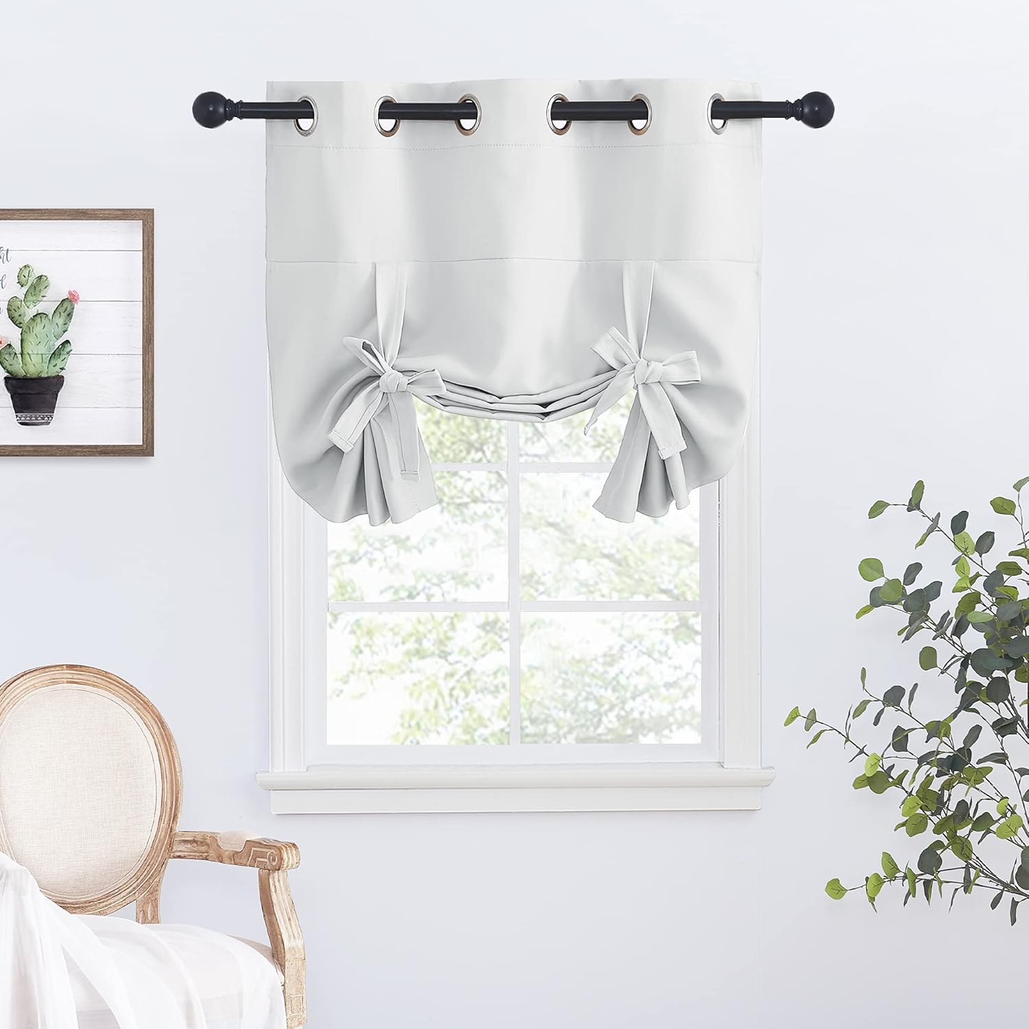 NICETOWN Blackout Tie Up Shade for Kitchen, Adjustable