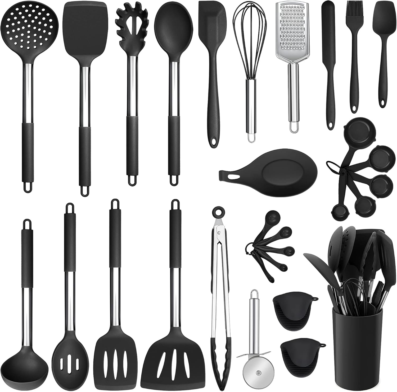 Silicone Kitchen Utensils Set, E-far 30-Piece Cooking Utensils
