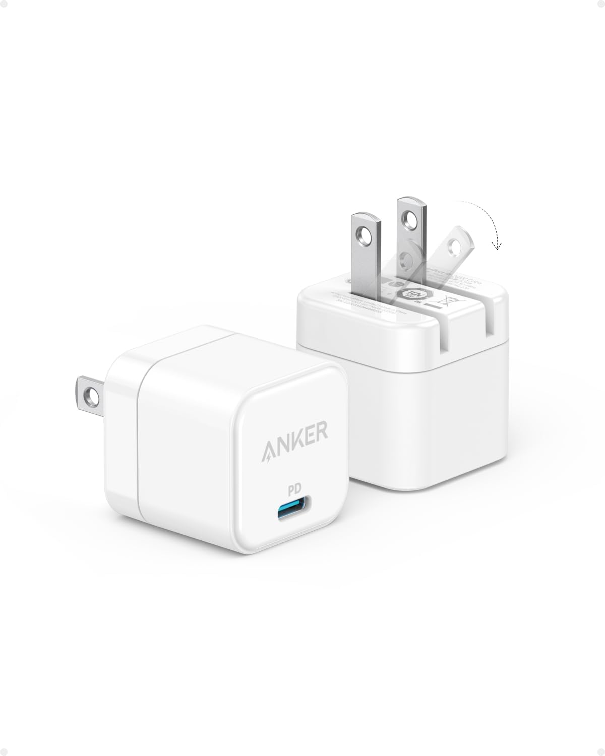 Anker USB C Charger with Foldable Plug, 20W
