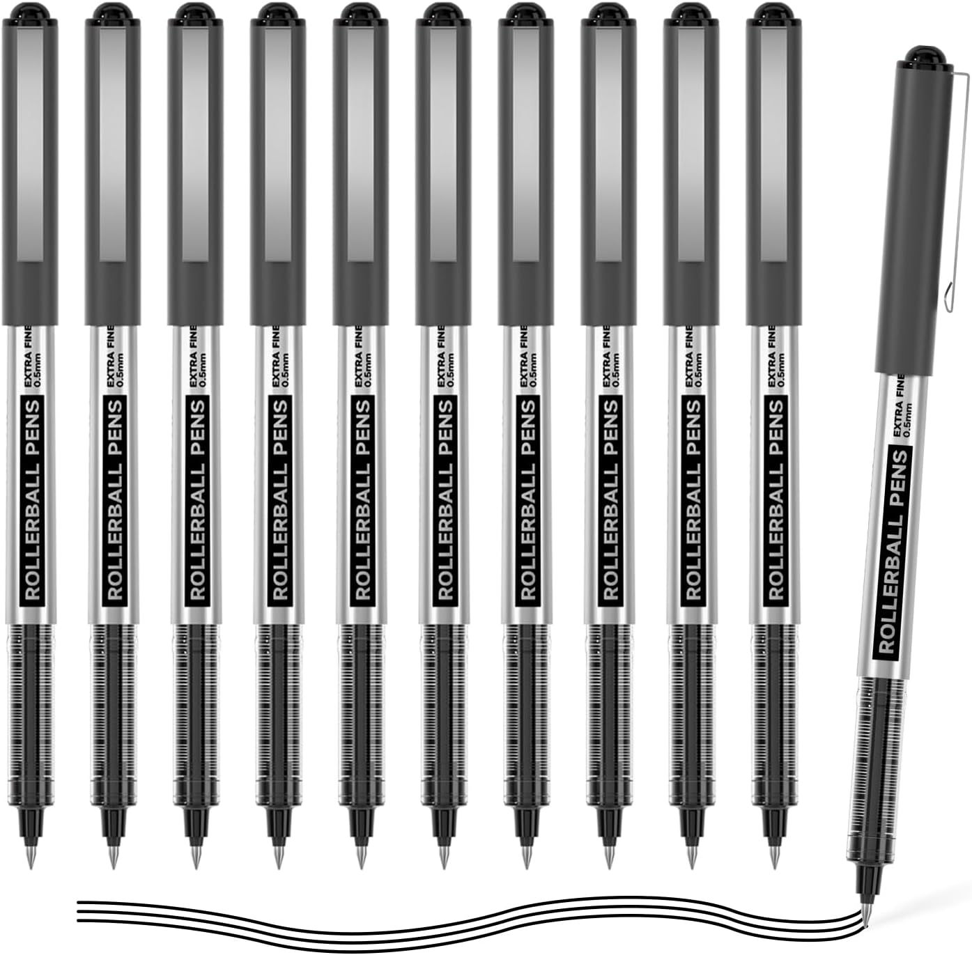 Shuttle Art Rollerball Pens, 10-Pack 0.5mm Extra Fine