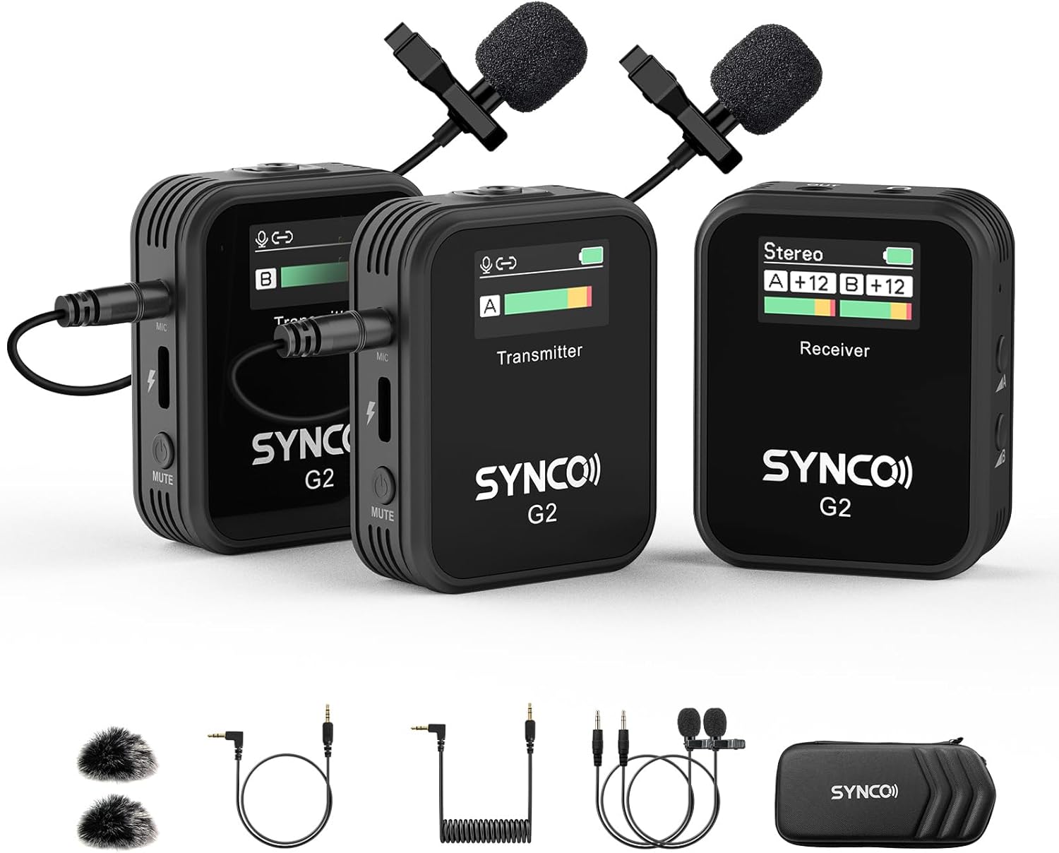 SYNCO Wireless Lavalier Microphone, G2(A2) 2.4G Dual Transmitter