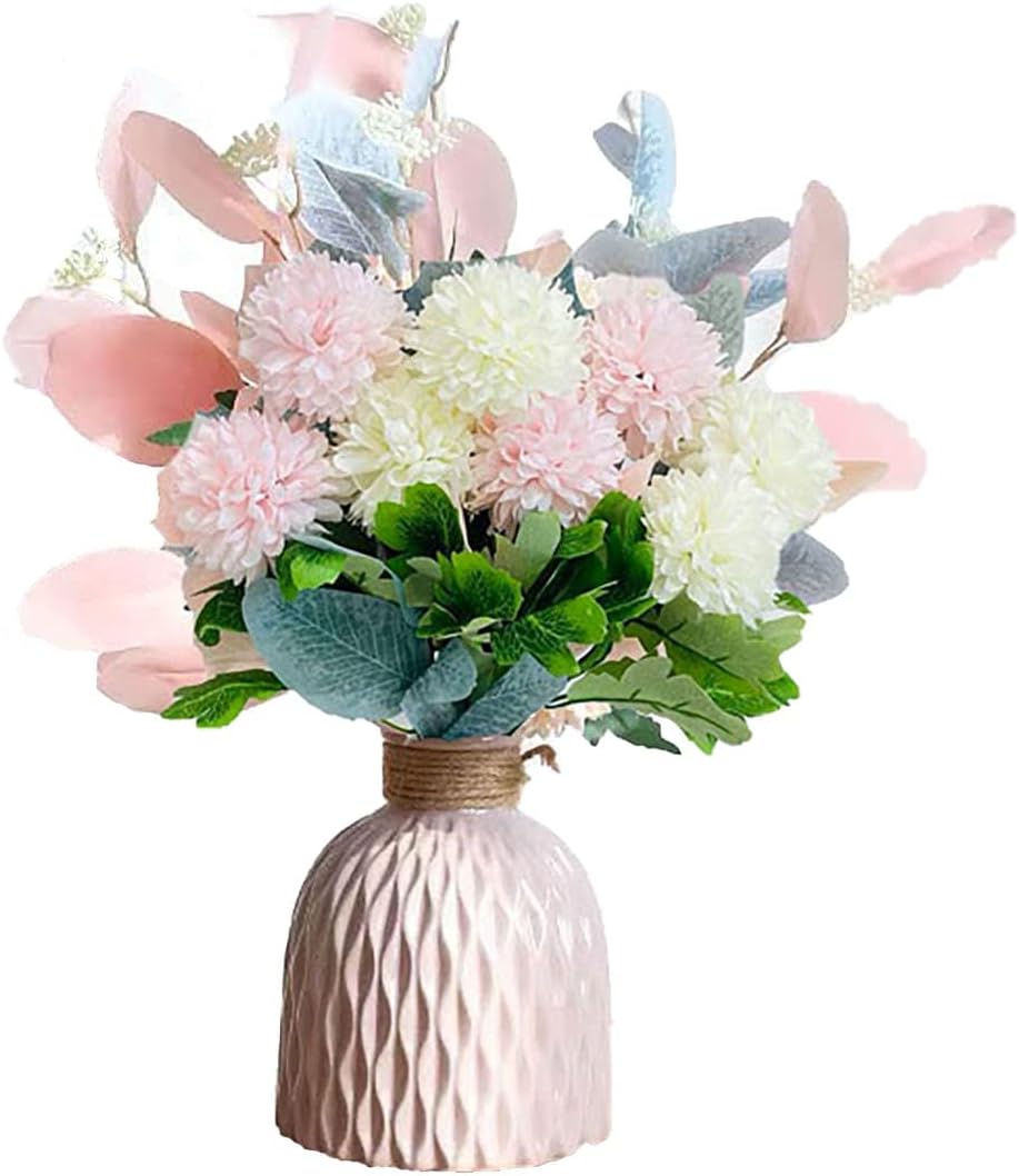 NAWEIDA Artificial Flowers with Vase Flower Arrangements for