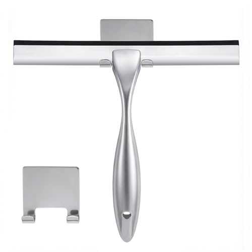 NETANY Shower Squeegee, 10-Inch Silver Squeegee, All-Purpose Stainless