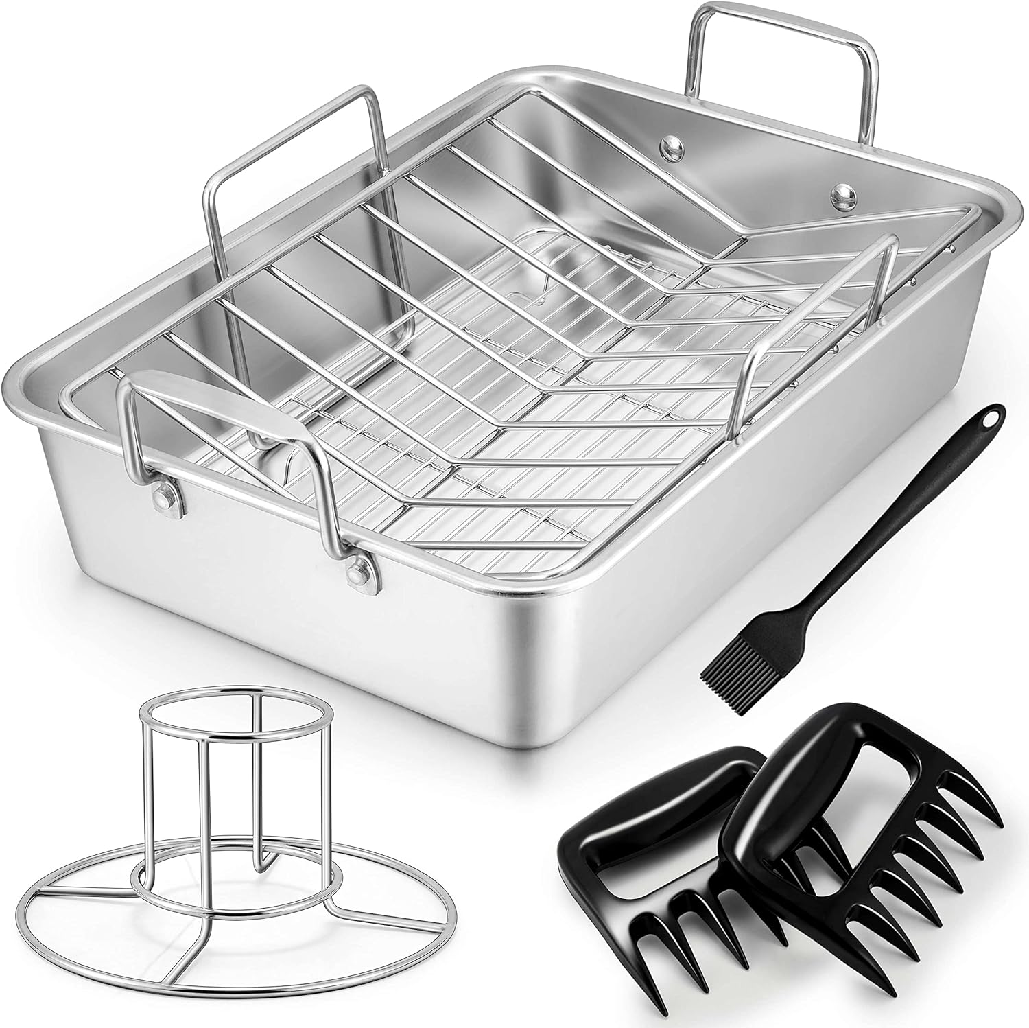 TeamFar Roasting Pan, Large Turkey Roaster Pan Stainless