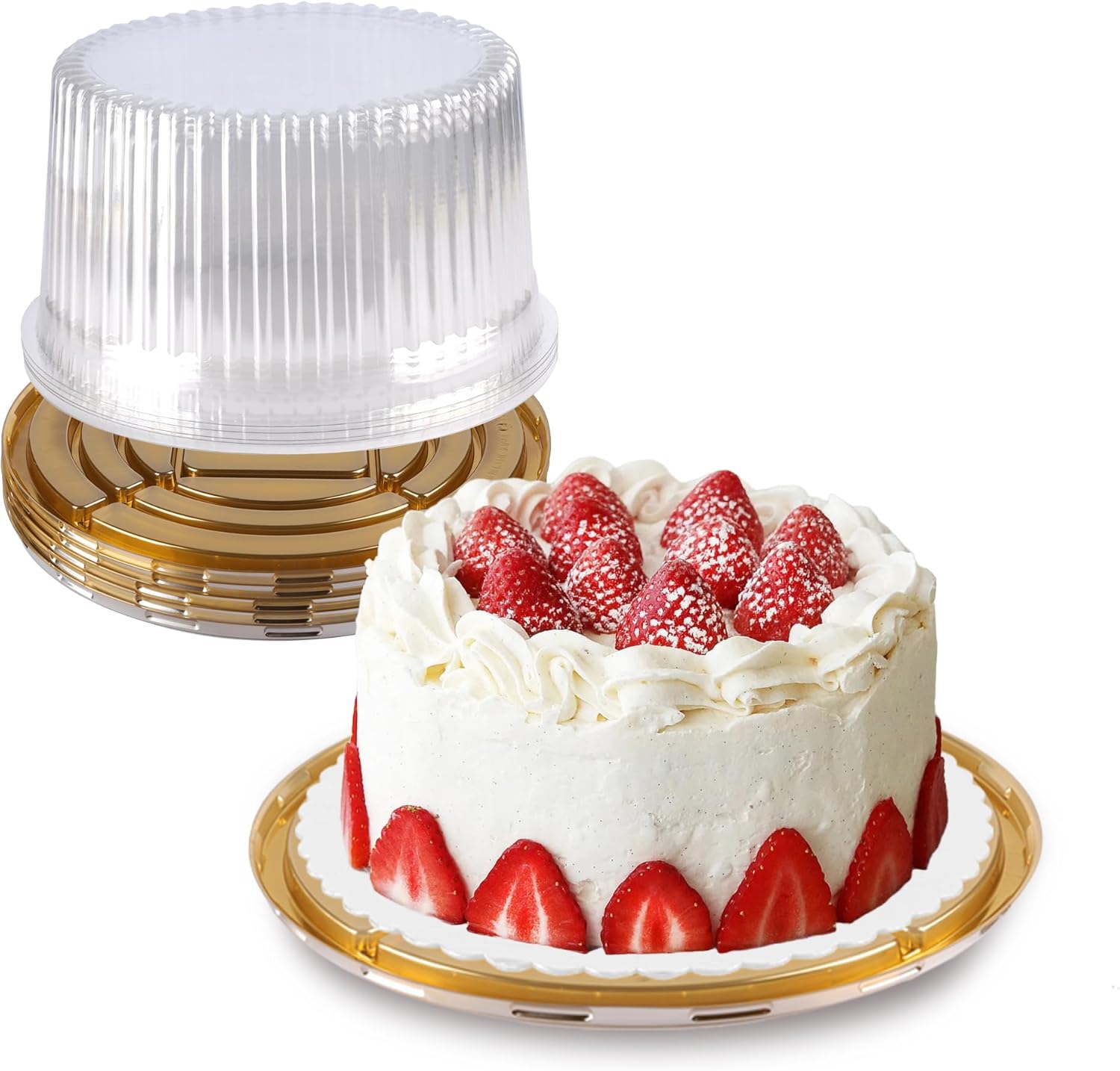 10 Inch Plastic Cake Carriers Gold Cake Containers