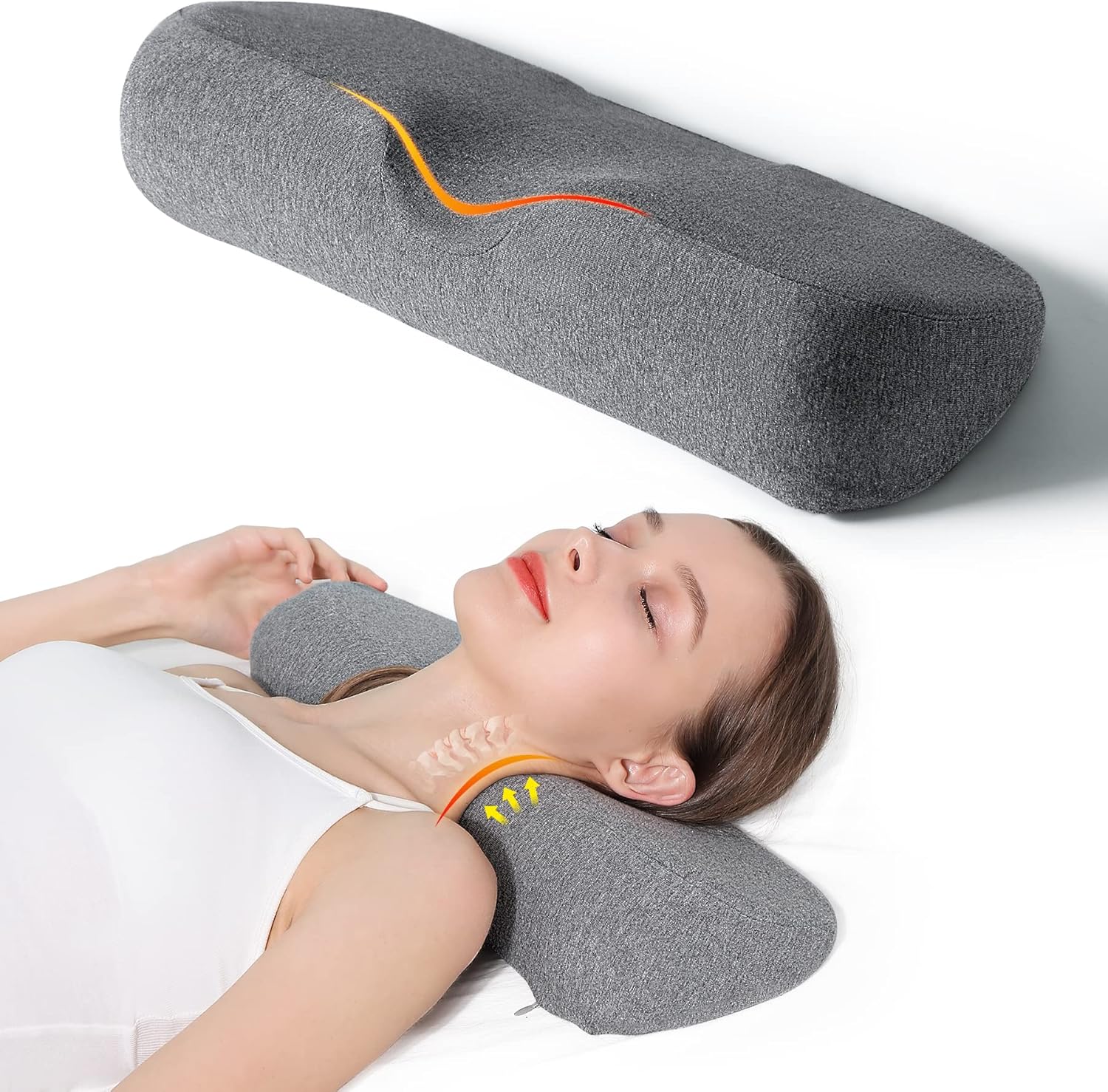 Cervical Neck Support Pillow for Sleeping, Memory Foam
