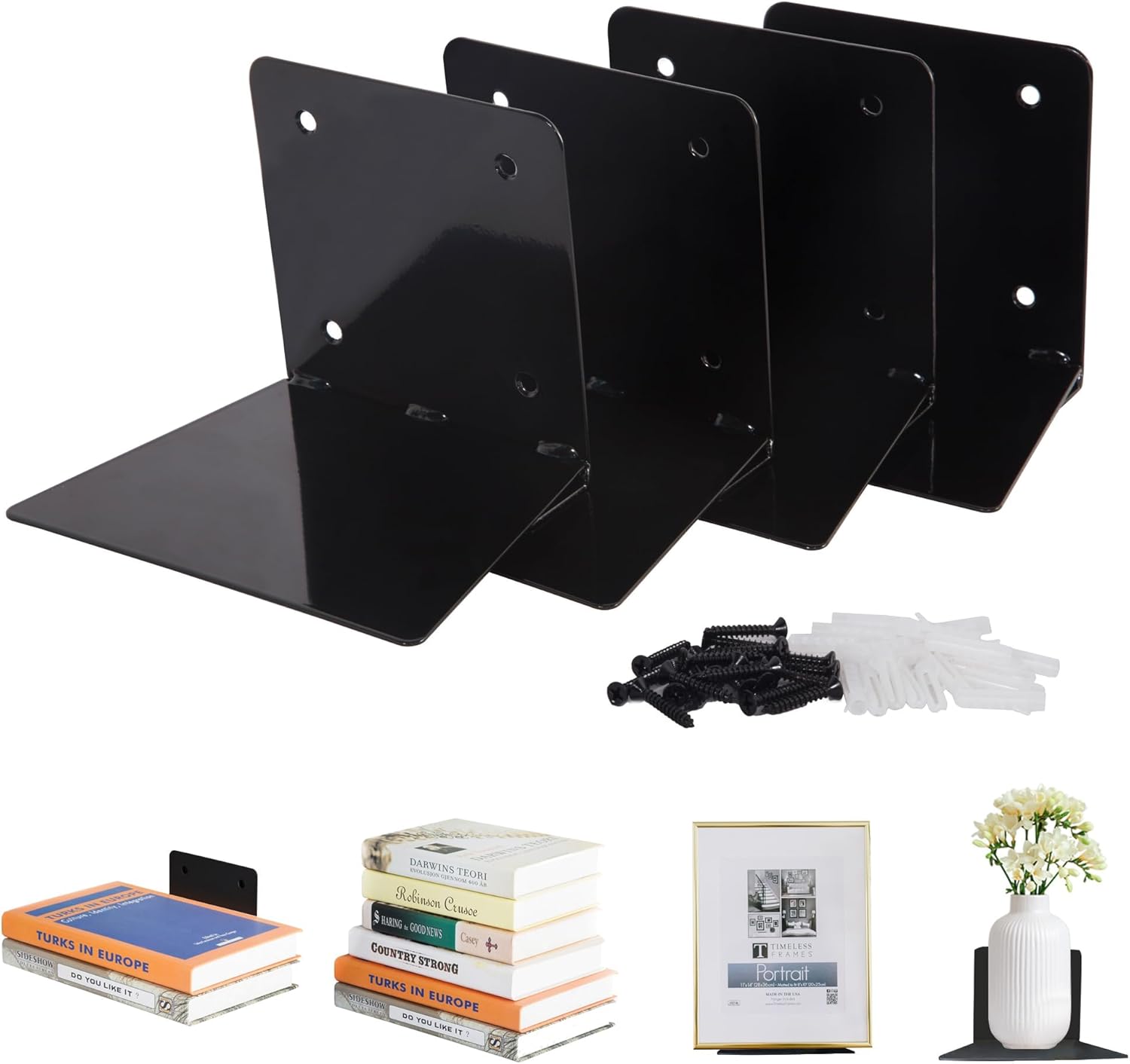 STORAGE MANIAC Floating Book Shelves for Wall Mounted