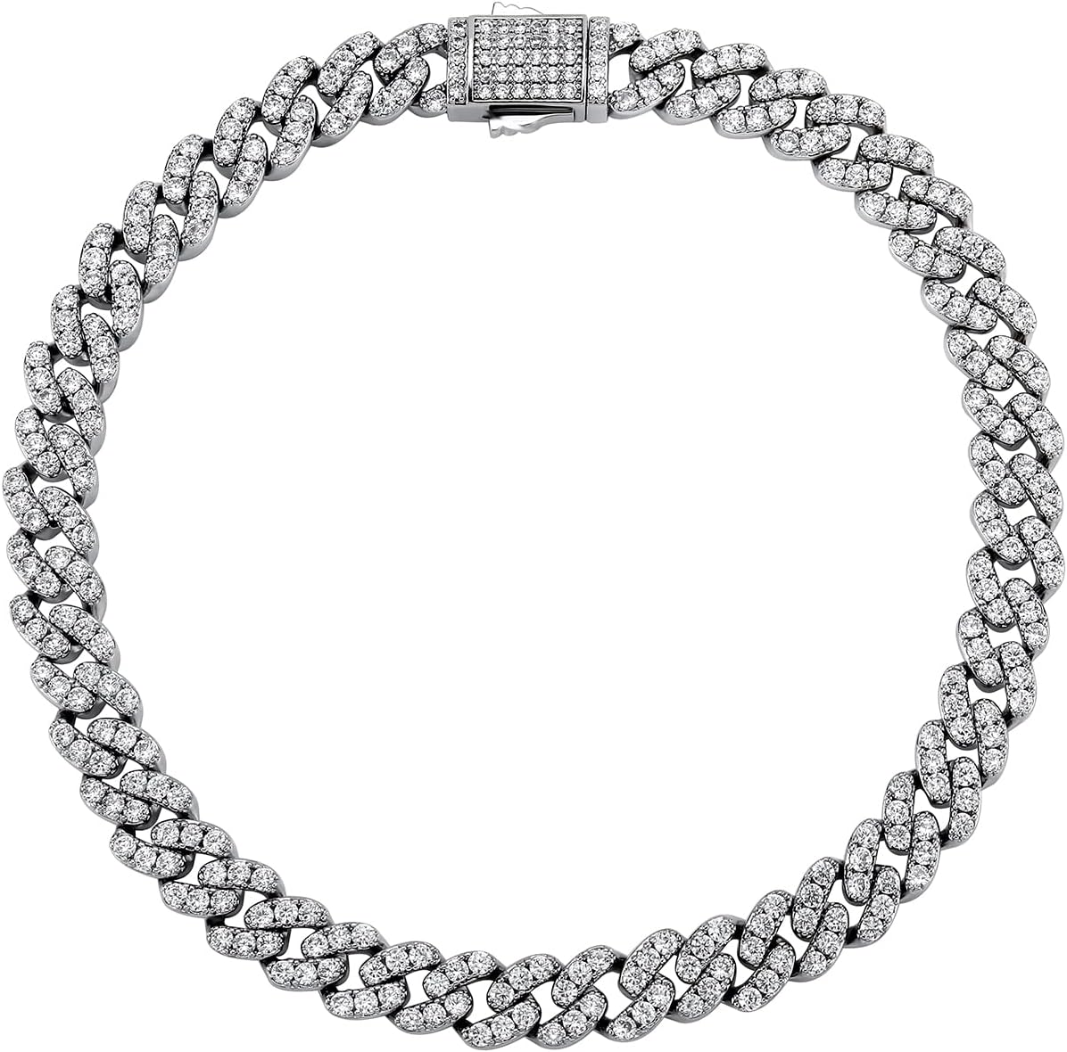 Gold Anklets for Women, Cuban Link Anklet, Iced-Out