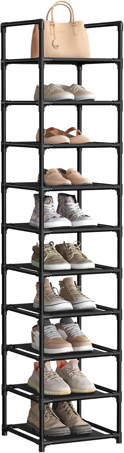 SONGMICS Shoe Rack, 10-Tier Shoe Shelf, Shoe Storage