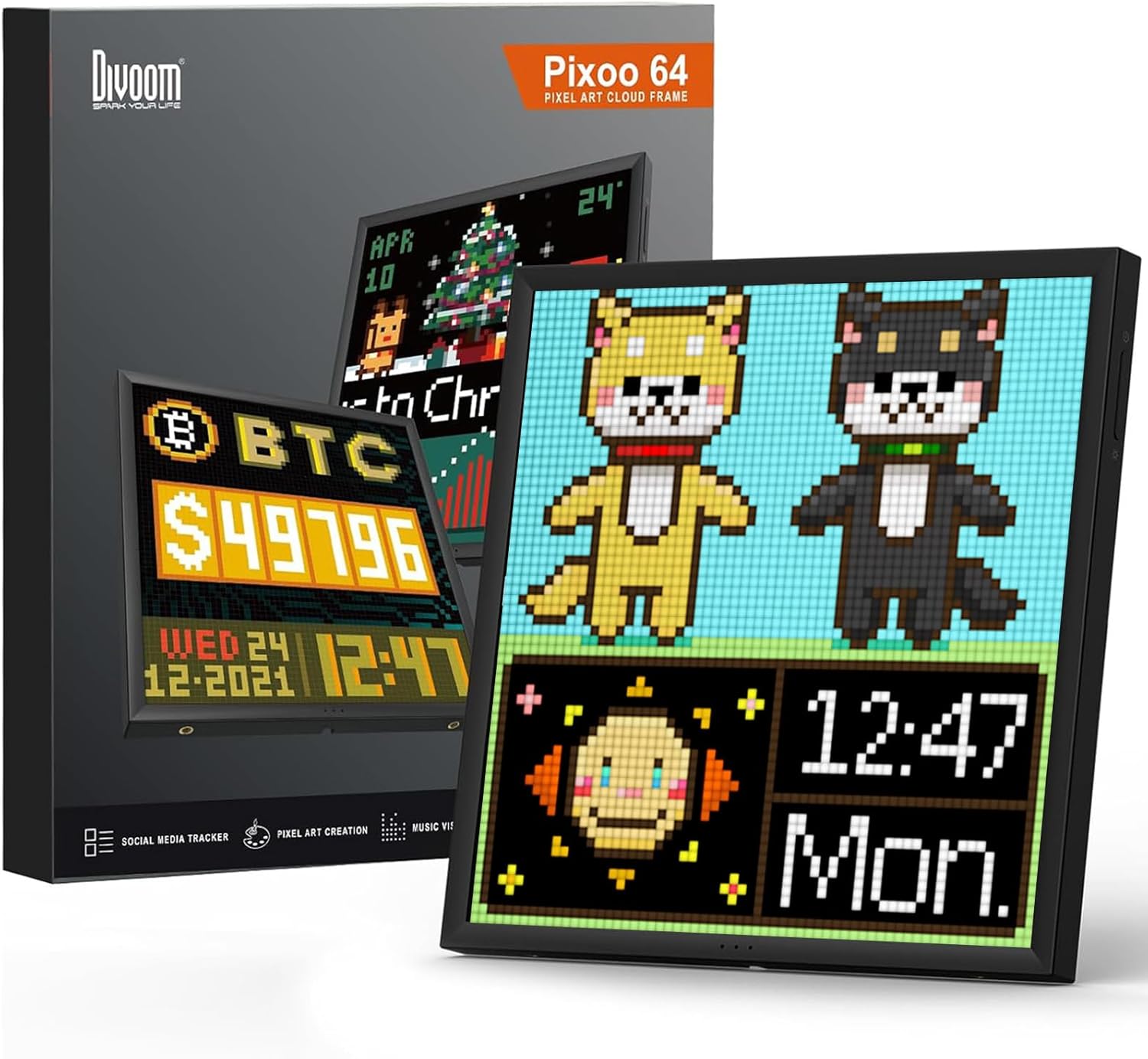 Divoom Pixoo-64 WiFi Pixel Cloud Digital Frame, 64x64