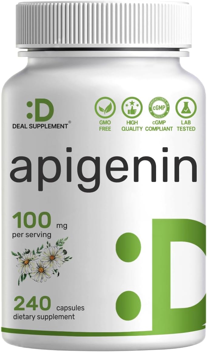 Apigenin, 100mg Per Serving, 240 Capsules, Raw Plant