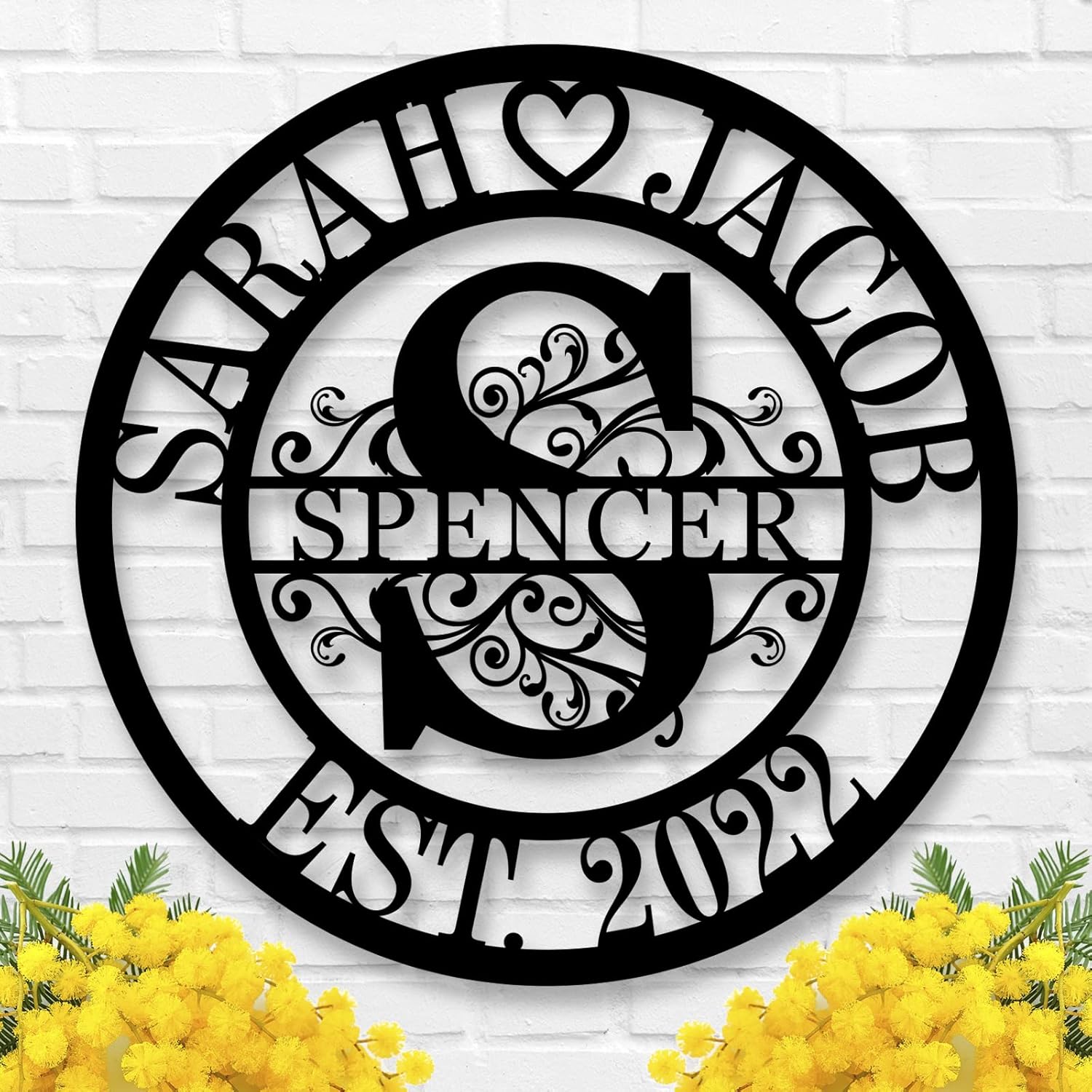 Personalized Metal Signs |Custom Monogram Name Sign |