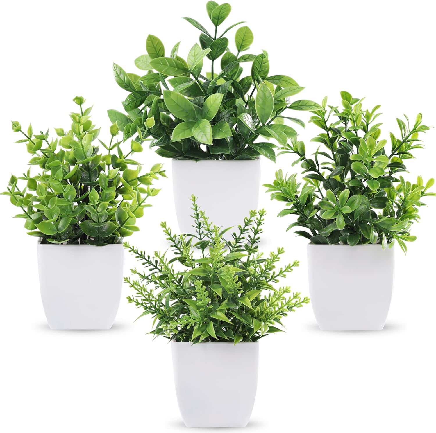 Der Rose 4 Pack Fake Plants Mini Artificial