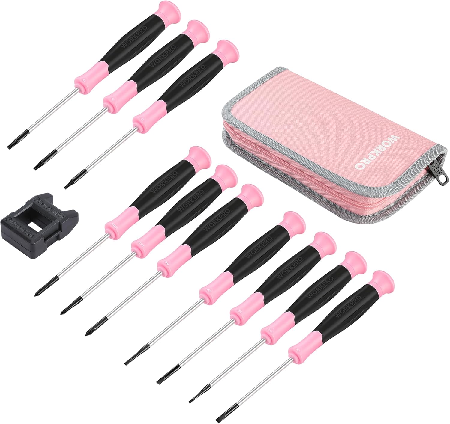 WORKPRO 10-Piece Precision Screwdriver Set with Pouch, Phillips,