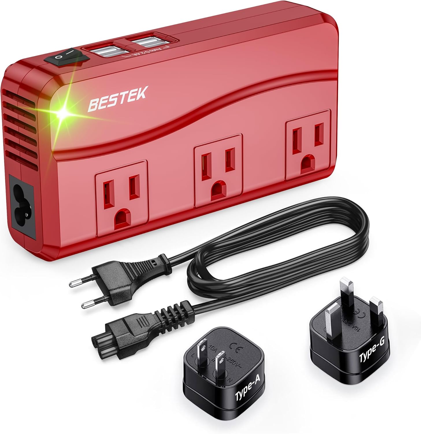 BESTEK Universal Travel Adapter with 220V-to-110V Voltage Converter,